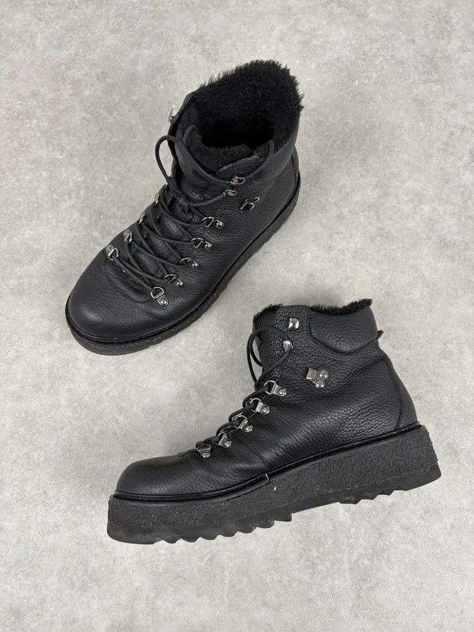 Emporio Armani Emporio Armani Black Hiking Leather Boots Size US 9.5 / EU 42-43 - 4 Thumbnail