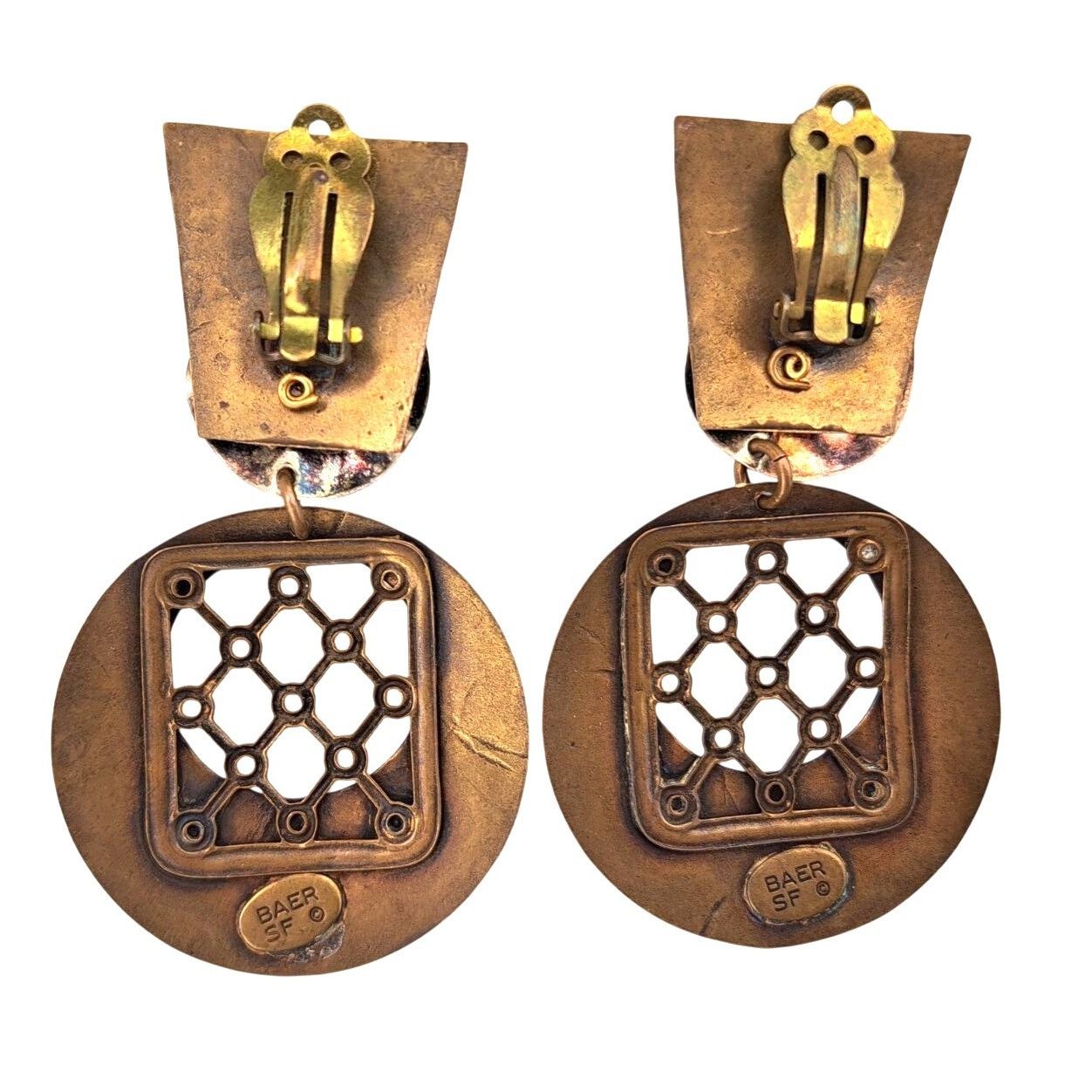 Other Vintage Marjorie Baer SF Clip-On Earrings Brutalist Mixed Size ONE SIZE - 6 Thumbnail