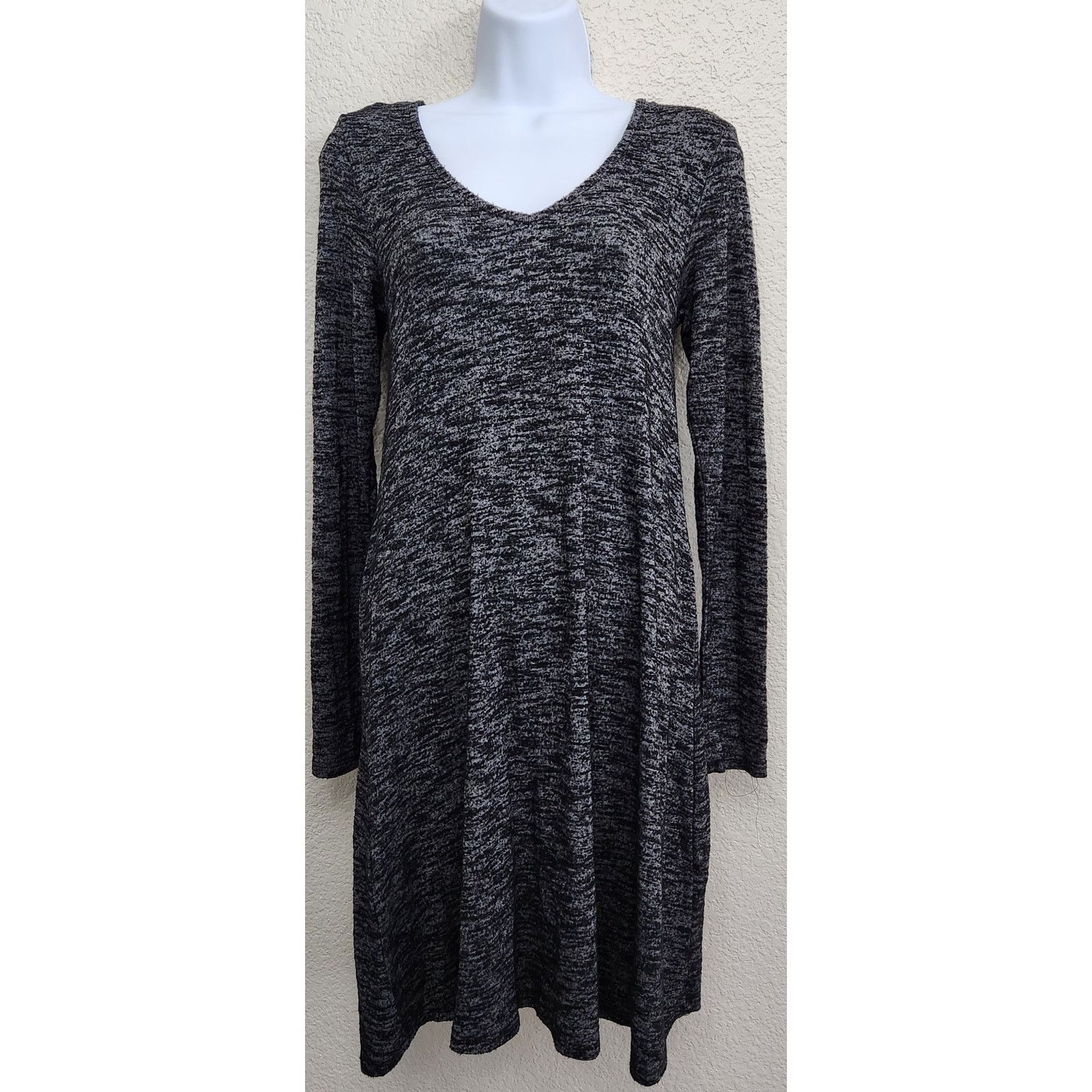 Other Just Be Black White Marled Knit Mini Dress Small Crisscross Size S / US 4 / IT 40 - 1 Thumbnail