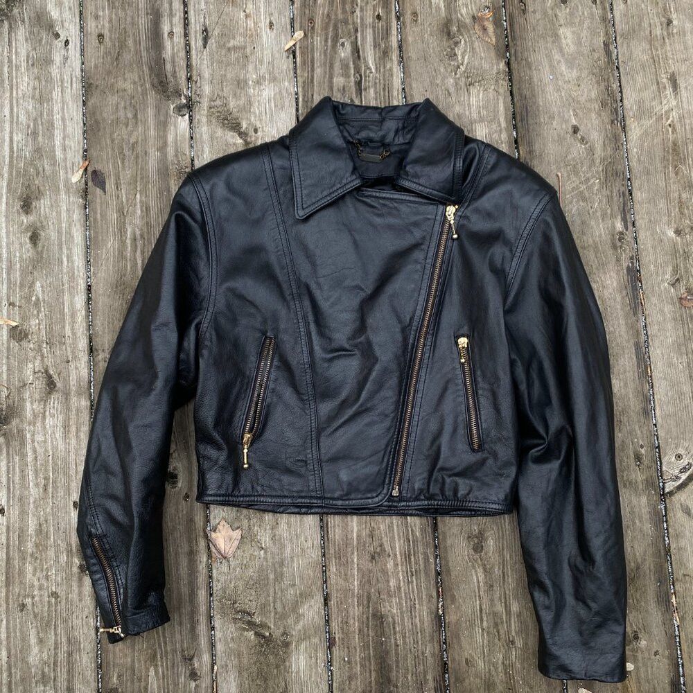 Danier Vintage 90s Danier Mandy Style Biker Jacket Asymmetrical Zi Size US XS / EU 42 / 0 - 4 Thumbnail