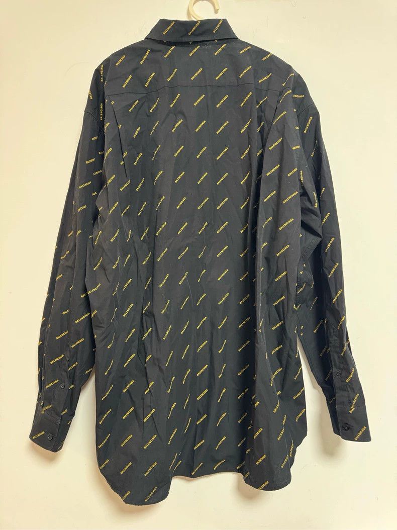 Balenciaga Balenciaga Black Full Logo Long Sleeve Shirt Size US XXS / EU 40 - 2 Thumbnail