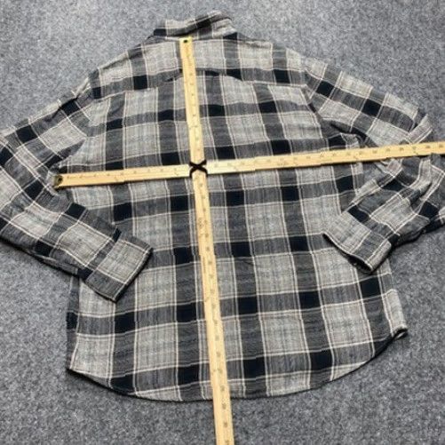Levi's Levis Shirt Mens Large Plaid Western Pearl Snap Button Long Sleeve Gray Black Size US L / EU 52-54 / 3 - 5 Thumbnail