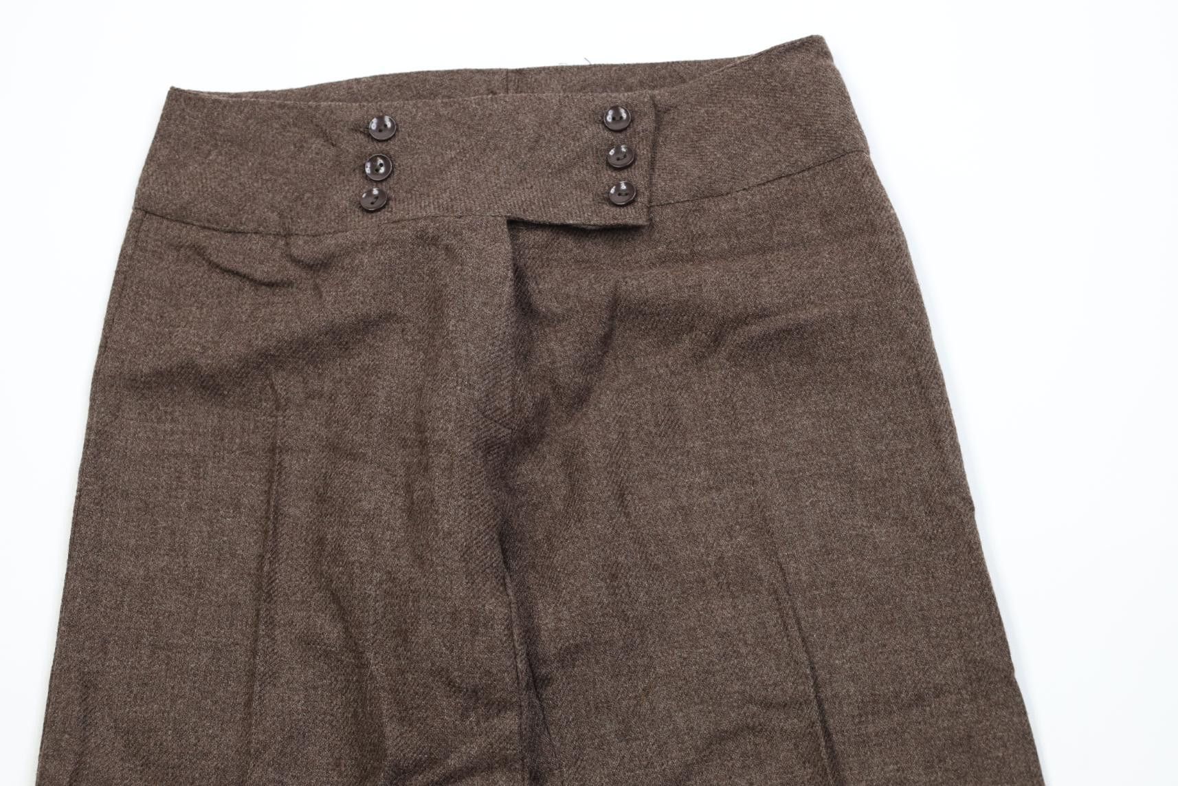 Vintage Deadstock Vintage 60s Wool Tweed Wide Leg Bell Bottoms Pants Size 29" - 2 Thumbnail