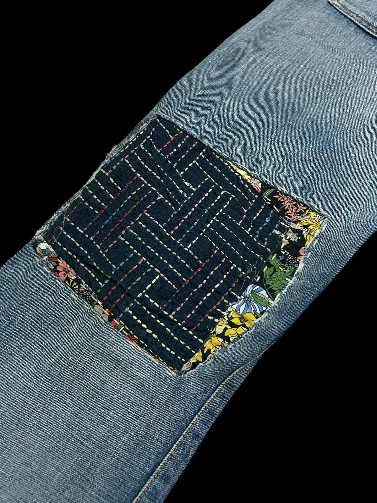 Edwin × Kapital × Vintage 🔥 VINTAGE EDWIN SELVEDGE DISTRESSED CUSTOM MADE DENIM JEANS Size US 34 / EU 50 - 13 Thumbnail