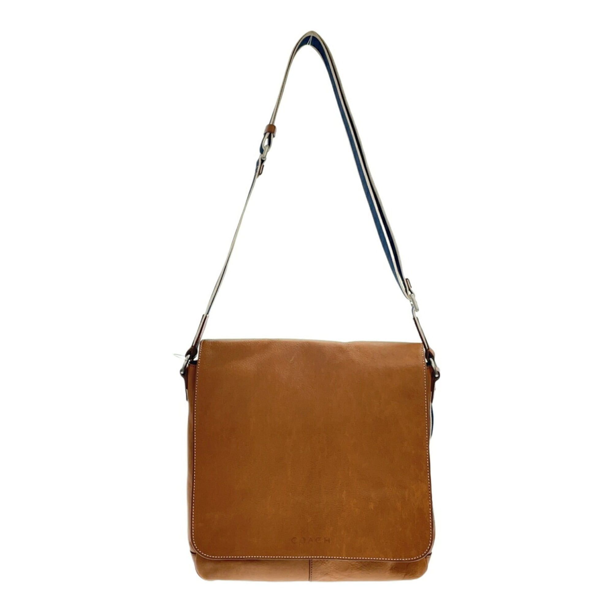 Coach Heritage Web Leather Map Bag F70555 (Brown), Women's