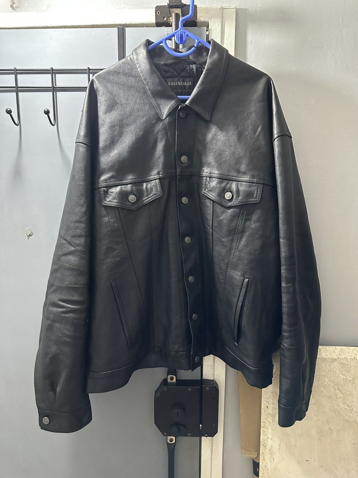 Balenciaga 3B Sports Icon Off Shoulder Tracksuit Jacket in Black