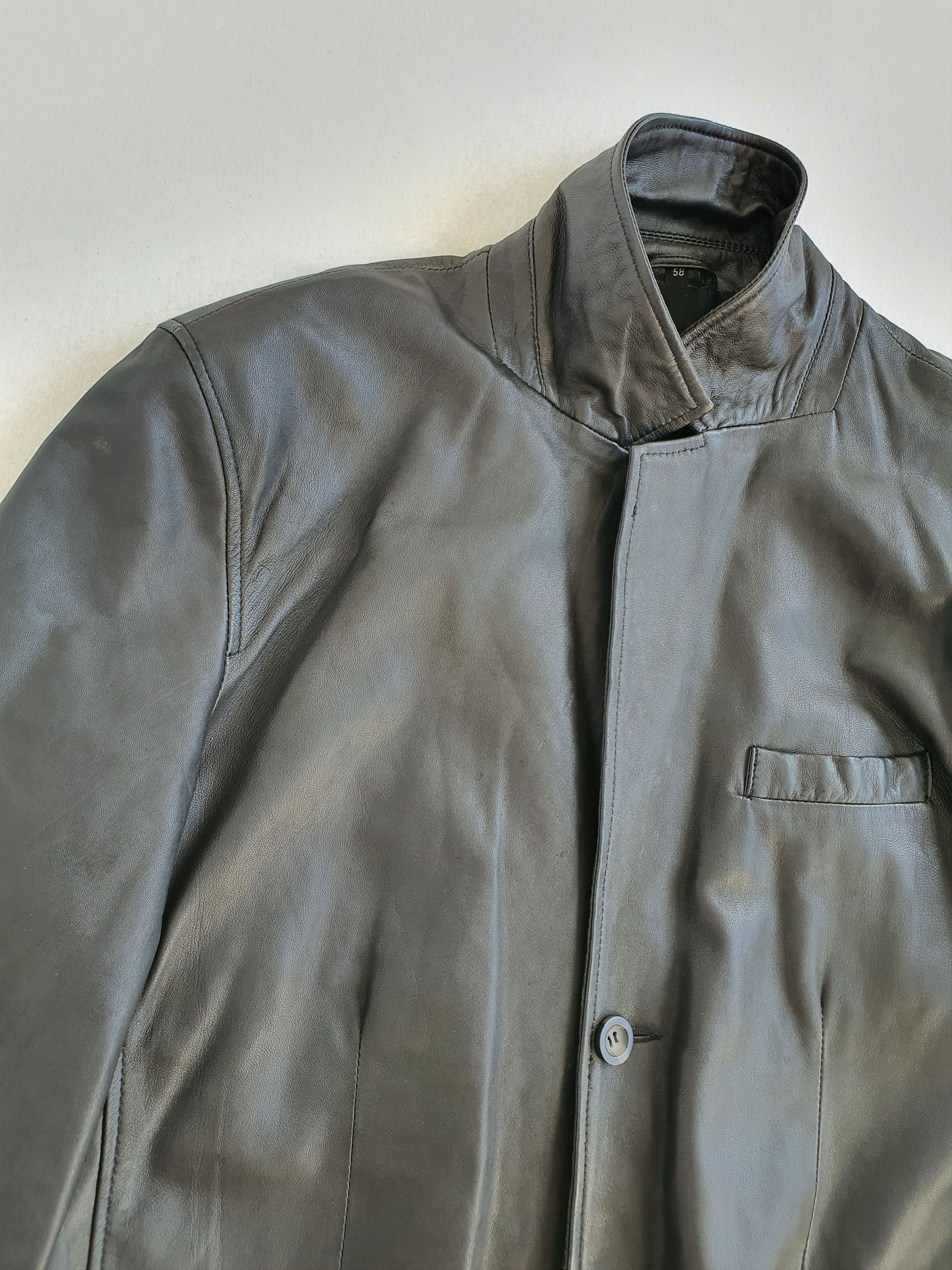 Leather × Vintage MOLLTAN (Sweden) - Black Leather Blazer Jacket Size US XXL / EU 58 / 5 - 9 Thumbnail