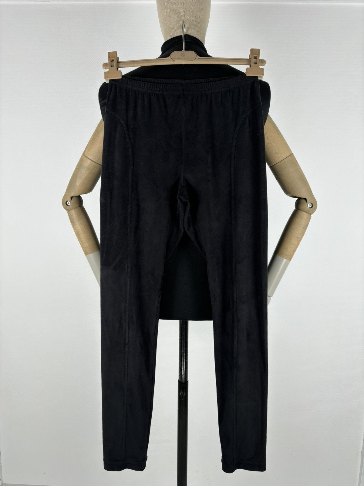Vintage SAVE THE QUEEN Marco Fantini Suede-Velvet Italy Black Polyester Elastane Pants Trousers L Size 26" / US 2 / IT 38 - 4 Thumbnail