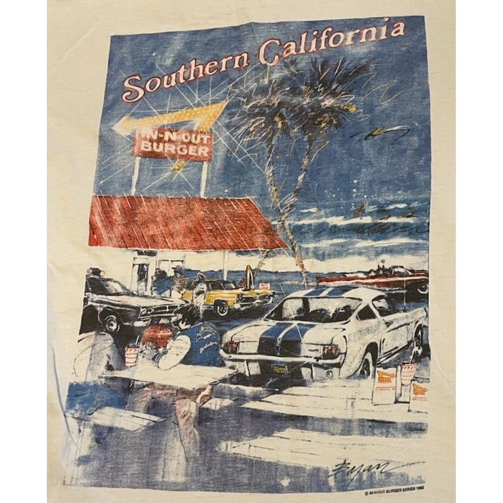 Vintage VINTAGE In N Out Burger Faded Shirt S White Modern 90s 80s Fast Food Surf Grunge USA Mens Shirt Size US S / EU 44-46 / 1 - 3 Thumbnail