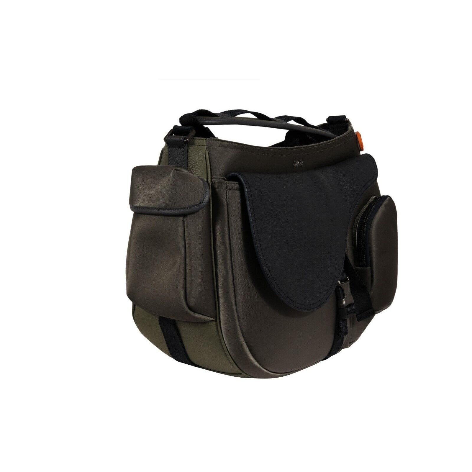 Dior × Sacai Saddle Messenger Bag Olive Green Navy Blue Leather - 02268 Size ONE SIZE - 13 Thumbnail