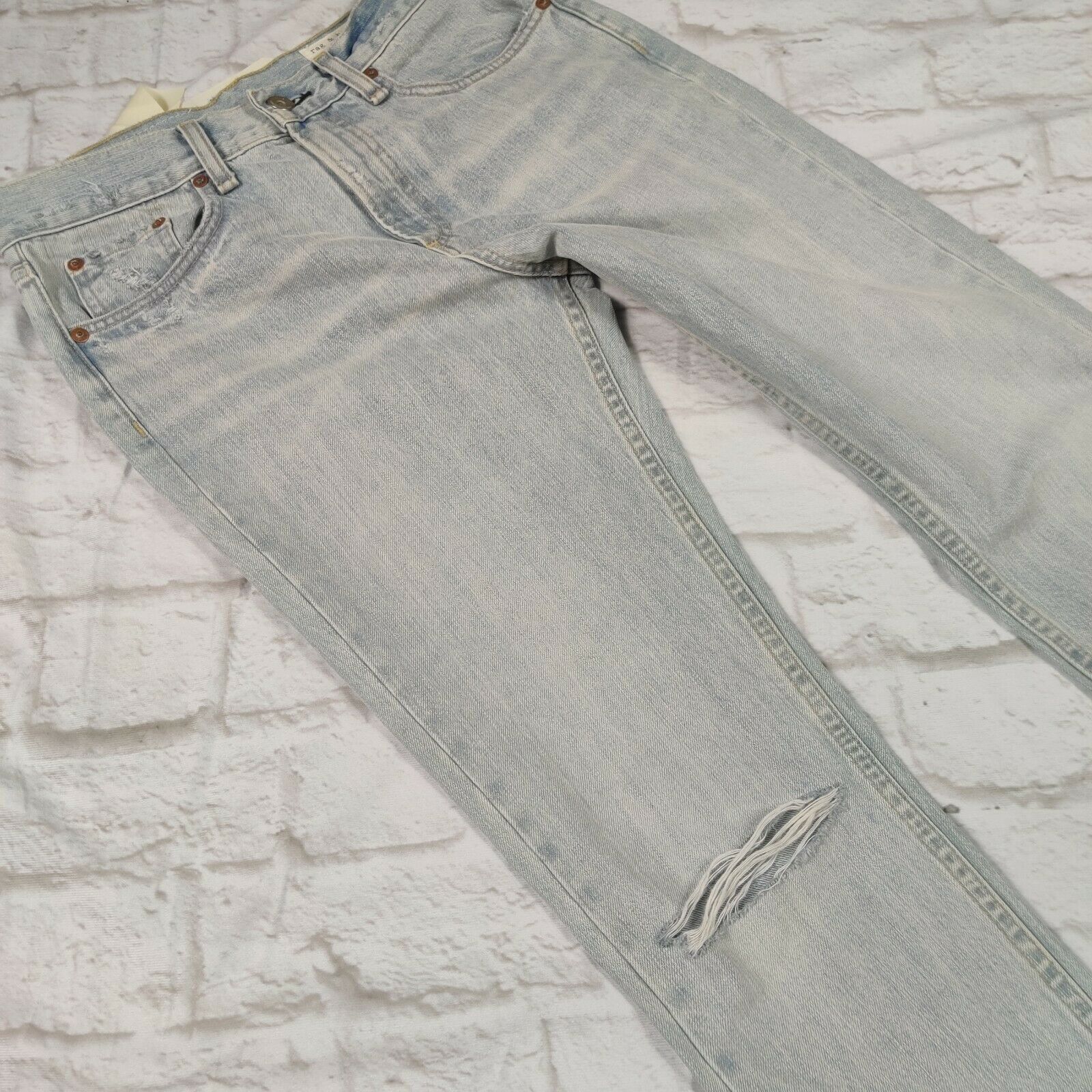 Rag & Bone rag & bone 26 High Rise Skinny Glena Jeans Light Wash Raw He Size 26" / US 2 / IT 38 - 10 Thumbnail