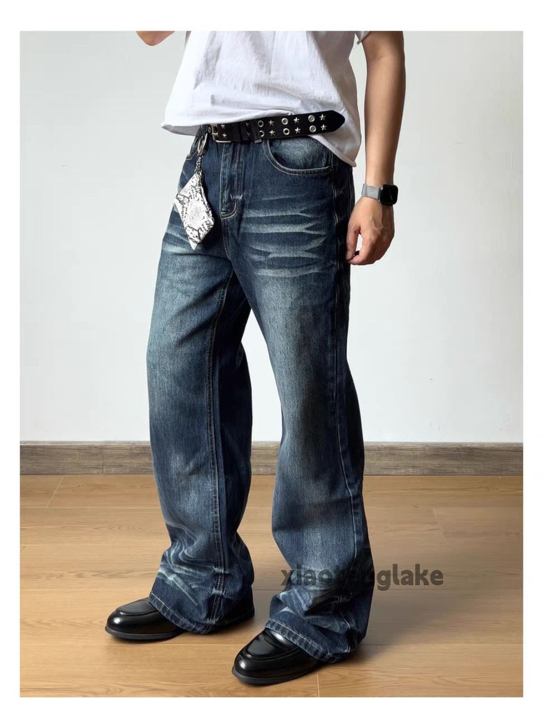 Japanese Brand Custom washed faded punk grunge bootcut hiphop jeans Size US 33 - 8 Thumbnail