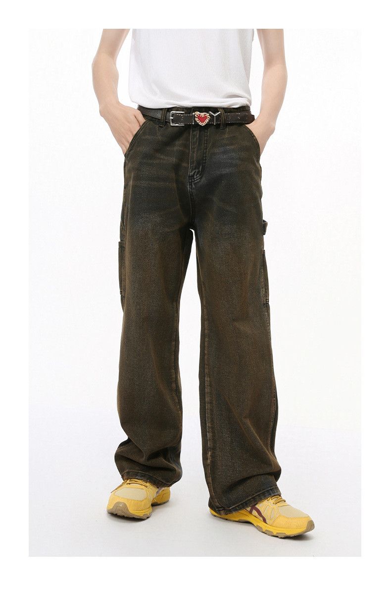 Japanese Brand × Jean American high street retro distressed cargo straight jeans Size US 32 / EU 48 - 1 Thumbnail