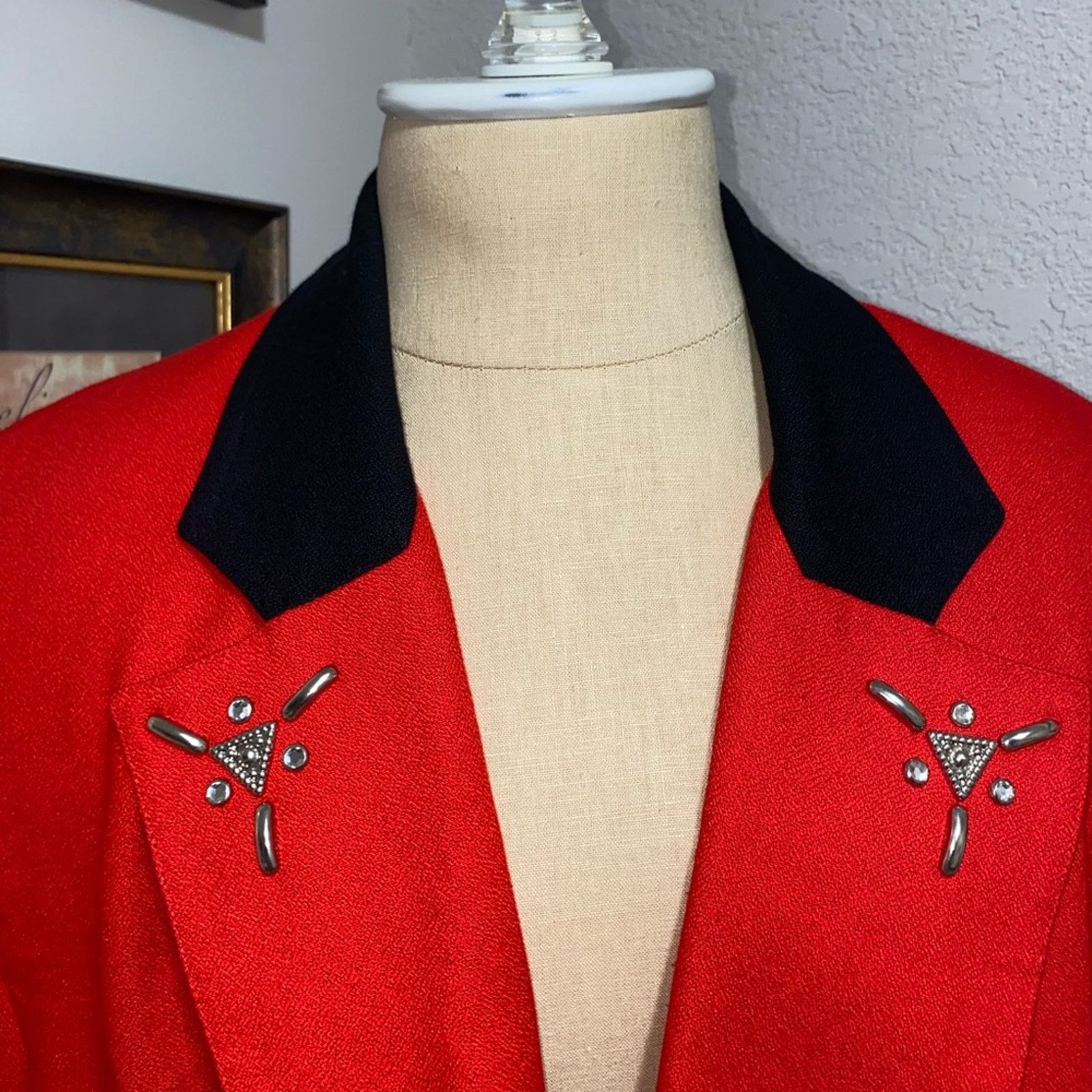 Vintage CRISCIONE Vintage Jeweled Crop Blazer Size L / US 10 / IT 46 - 3 Thumbnail