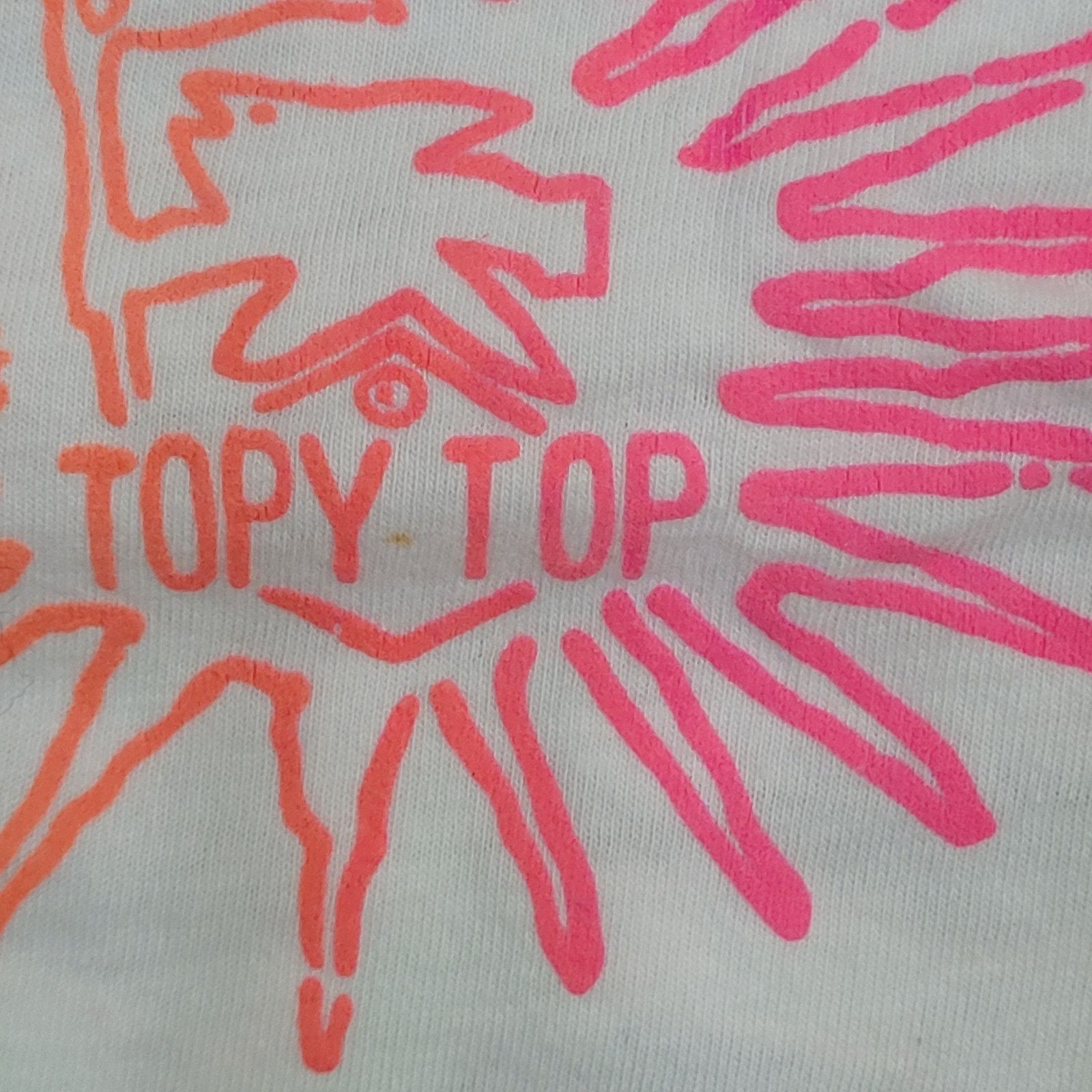 Vintage VTG 90s Topy-Top Shark Surf Shirt XS/S White Neon Pink Green Size US S / EU 44-46 / 1 - 7 Thumbnail
