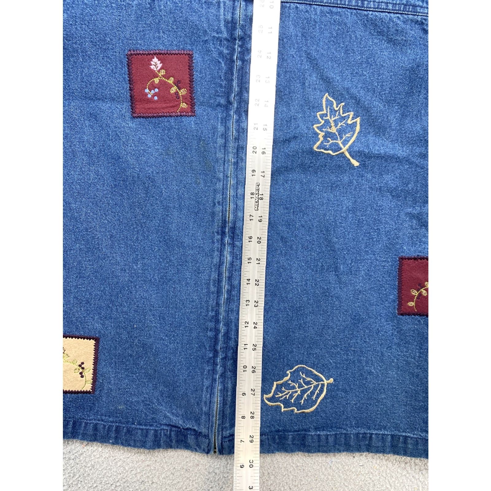 Denime North Crest Denim Full Zip Women's Jacket Embroidered Size 18 Plus Blue Fall 18/20W Womens Size XXL / US 16-18 / IT 52-54 - 7 Thumbnail