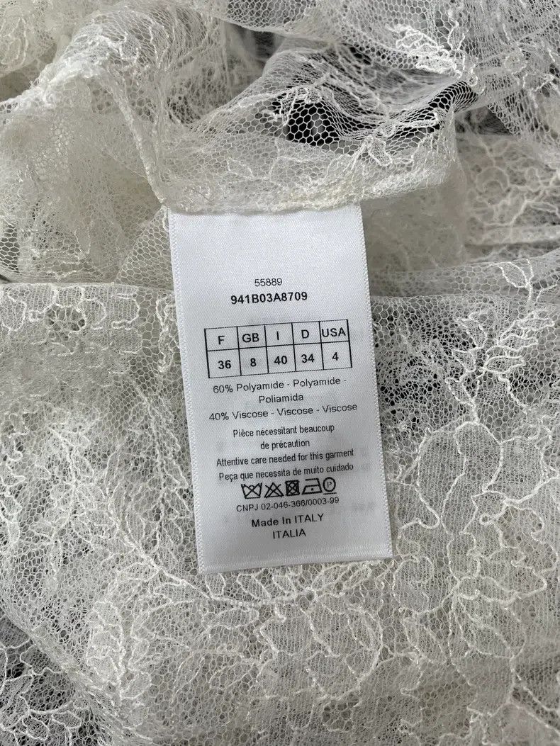 Dior Dior White lace embroidered lace-laced shirt Size XS / US 0-2 / IT 36-38 - 5 Thumbnail