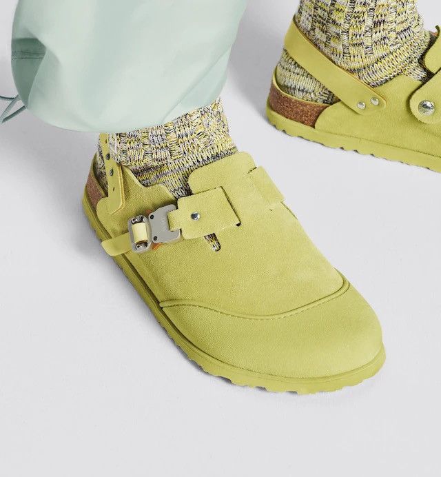 image of Dior X Birkenstock Nubuck Tokio Mule Shoess Sandals in Green, Men's (Size 13)