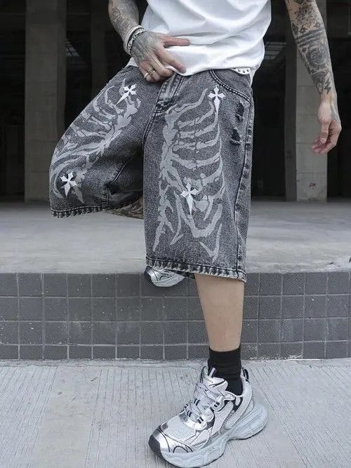 VIBE DRIP street washed shorts jorts denim Size US 30 / EU 46 - 5 Thumbnail