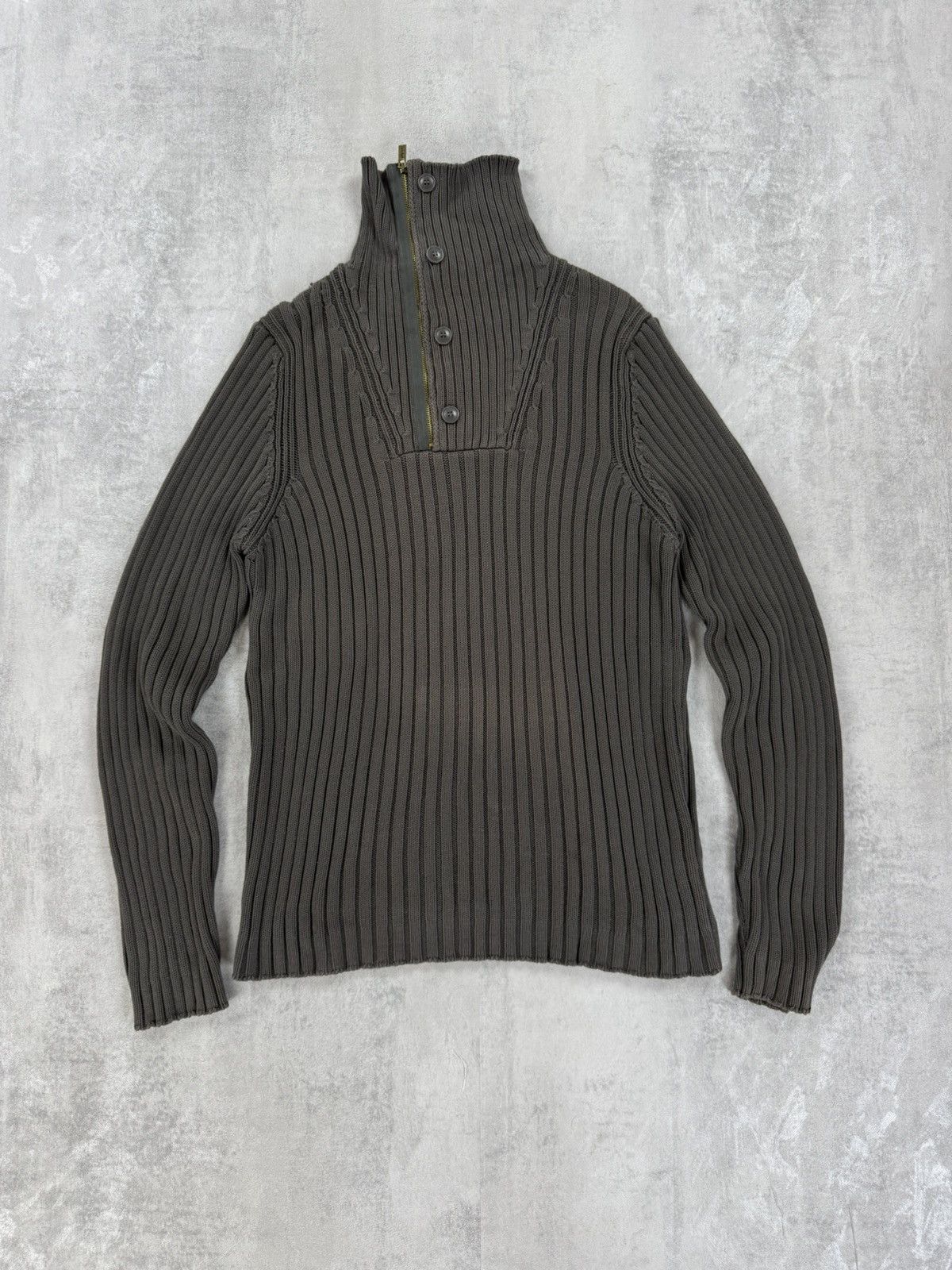 Vintage × Zara ZARA MAN Vintage Mens Military purple label ribbed sweater Size US L / EU 52-54 / 3 - 1 Thumbnail
