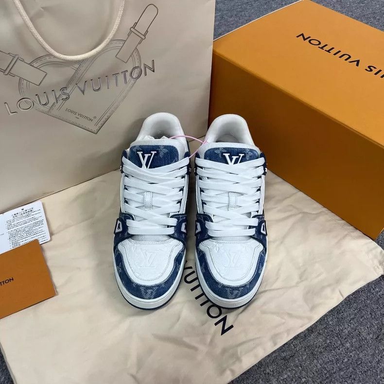 Louis Vuitton Louis Vuitton Denim Blue Trainers Size 39-2506 Size US 8 / IT 38 - 3 Thumbnail