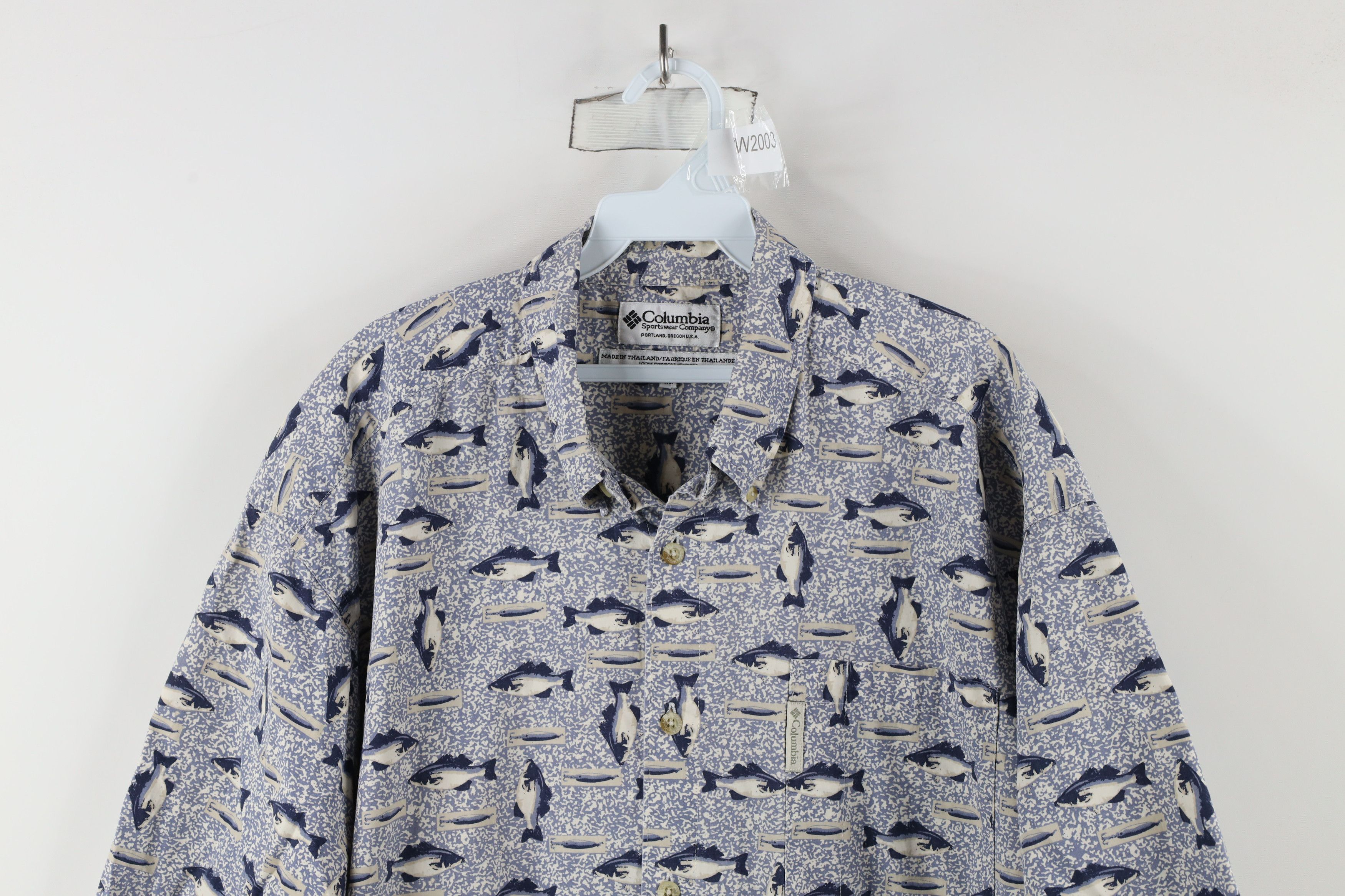 Columbia × Vintage Vintage 90s Columbia Over Print Collared Button Down Shirt Size US XL / EU 56 / 4 - 2 Thumbnail