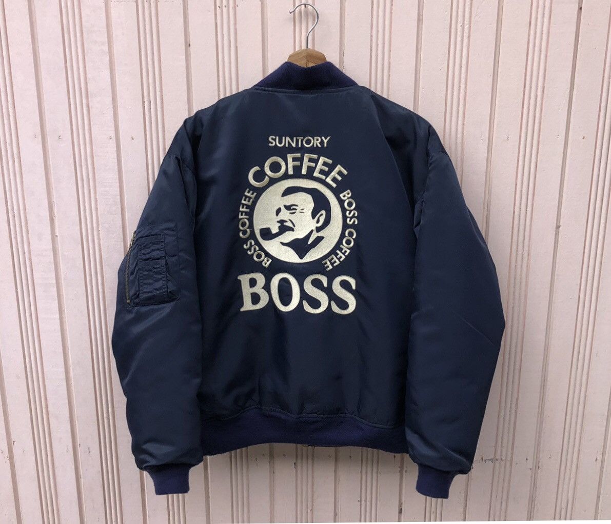 BOSS COFFEE MA-1ジャケット Mr. Gentleman × Vintage 💥Vintage SUNTORY BOSS COFFEE Japan