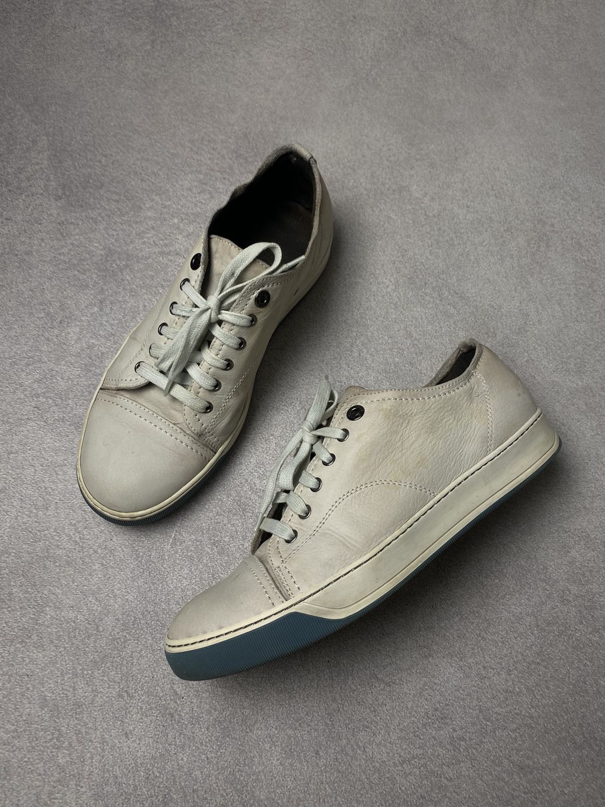 Lanvin Vintage Lanvin Distressed Cap Toe Leather sneakers Size US 8 / EU 41 - 1 Thumbnail