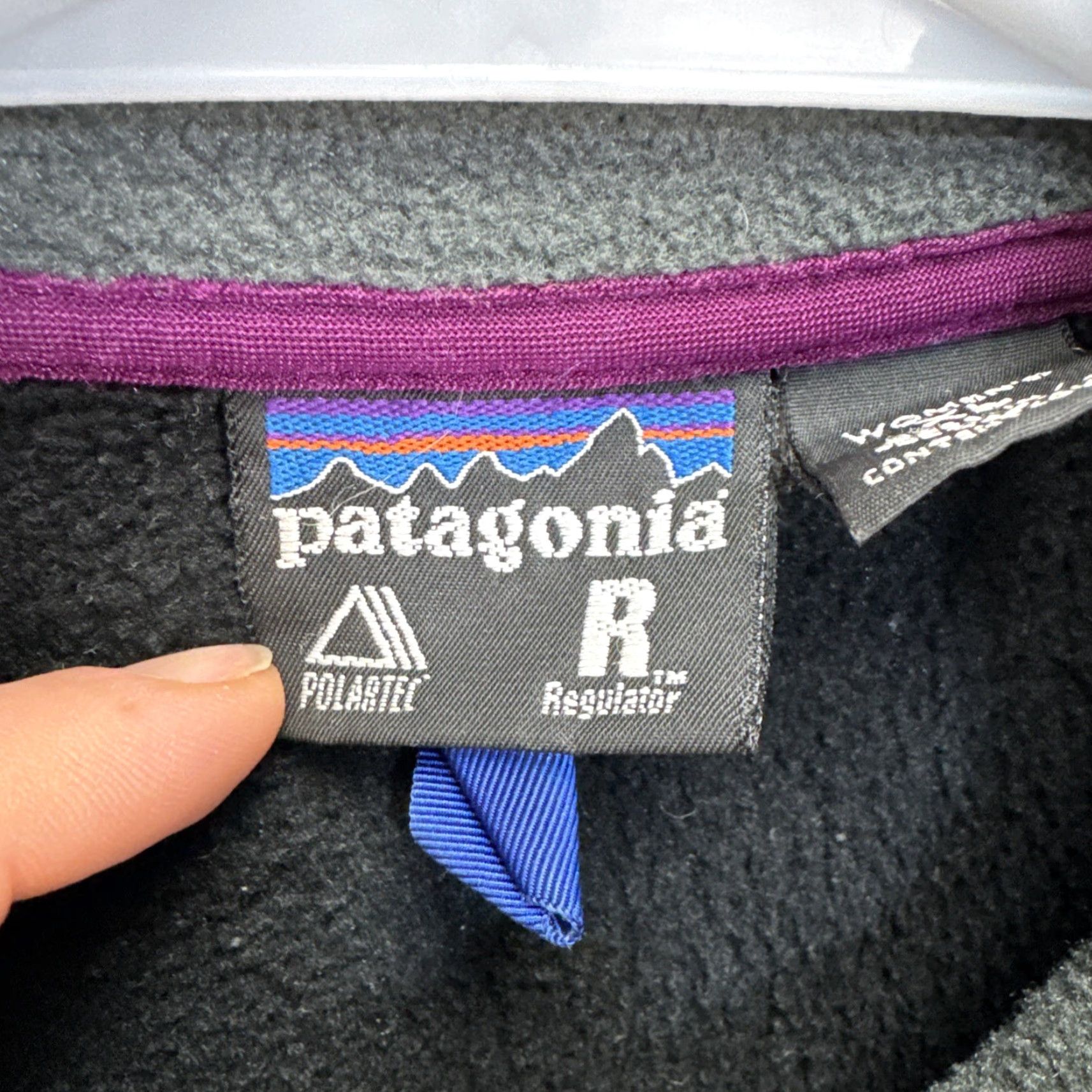 Patagonia VINTAGE Patagonia Women’s Jacket XL Regulator PolarTec Deep Pile Sherpa Fleece Black Full Zip Zipped Pockets 90s USA Mens/Womens? Size XL / US 12-14 / IT 48-50 - 2 Thumbnail
