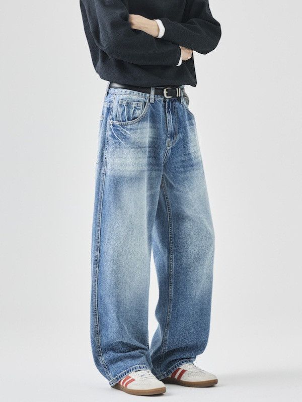 Vintage Men's American loose straight leg wide-leg curved jeans Size US 32 / EU 48 - 3 Thumbnail