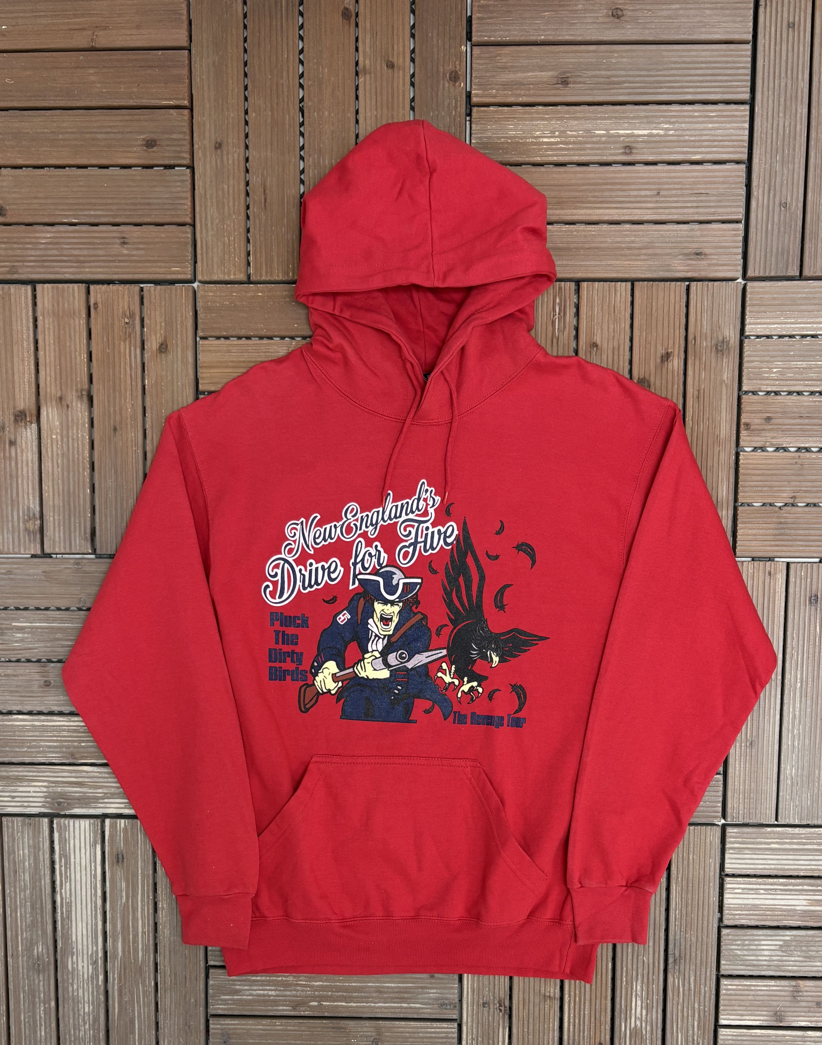 Vintage New England Patriots Drive For Five Red Hoodie Size US M / EU 48-50 / 2 - 1 Thumbnail
