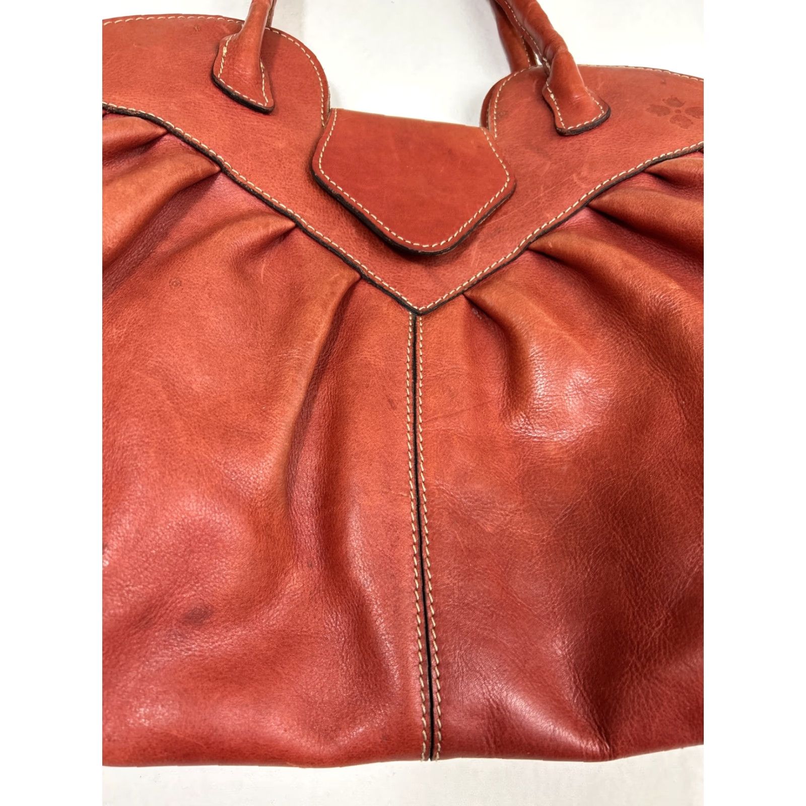 Patricia Nash VINTAGE Patricia Nash Satchel/Top Handle Bag Women Dusky Red Leather Lione 18x11 Brown Lining Size ONE SIZE - 4 Thumbnail