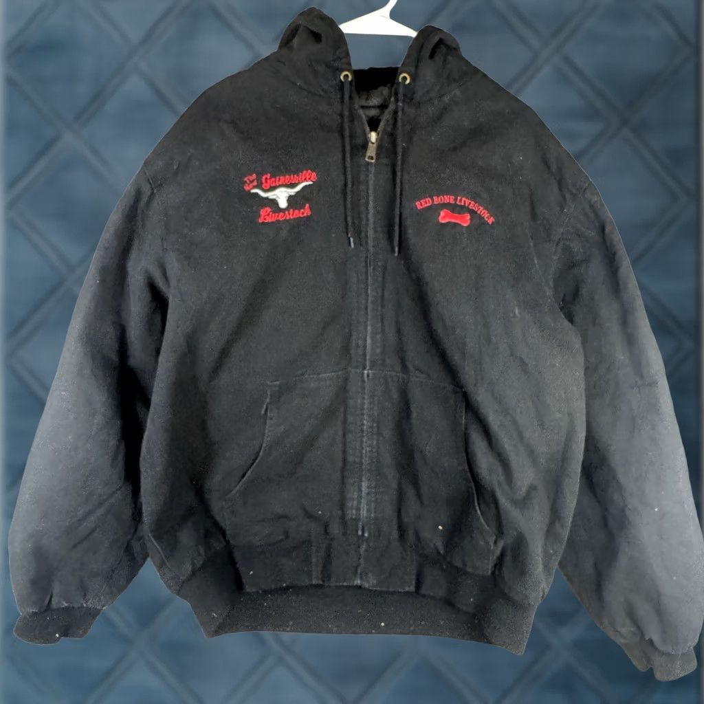 Vintage VINTAGE Tri-Mountain Jacket Mens L Black Hooded Bomber Cattle Buyers Livestock Size US L / EU 52-54 / 3 - 1 Thumbnail