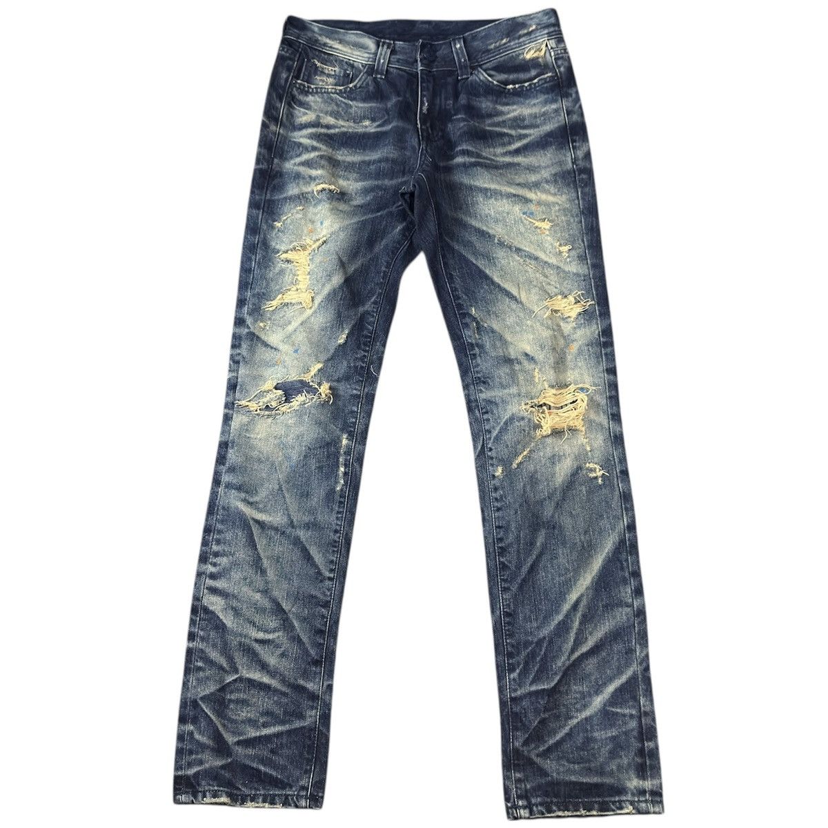 Black Label Distressed Black Label Paint Destroy Denim Jeans Amiri Style Size US 30 / EU 46 - 2 Thumbnail