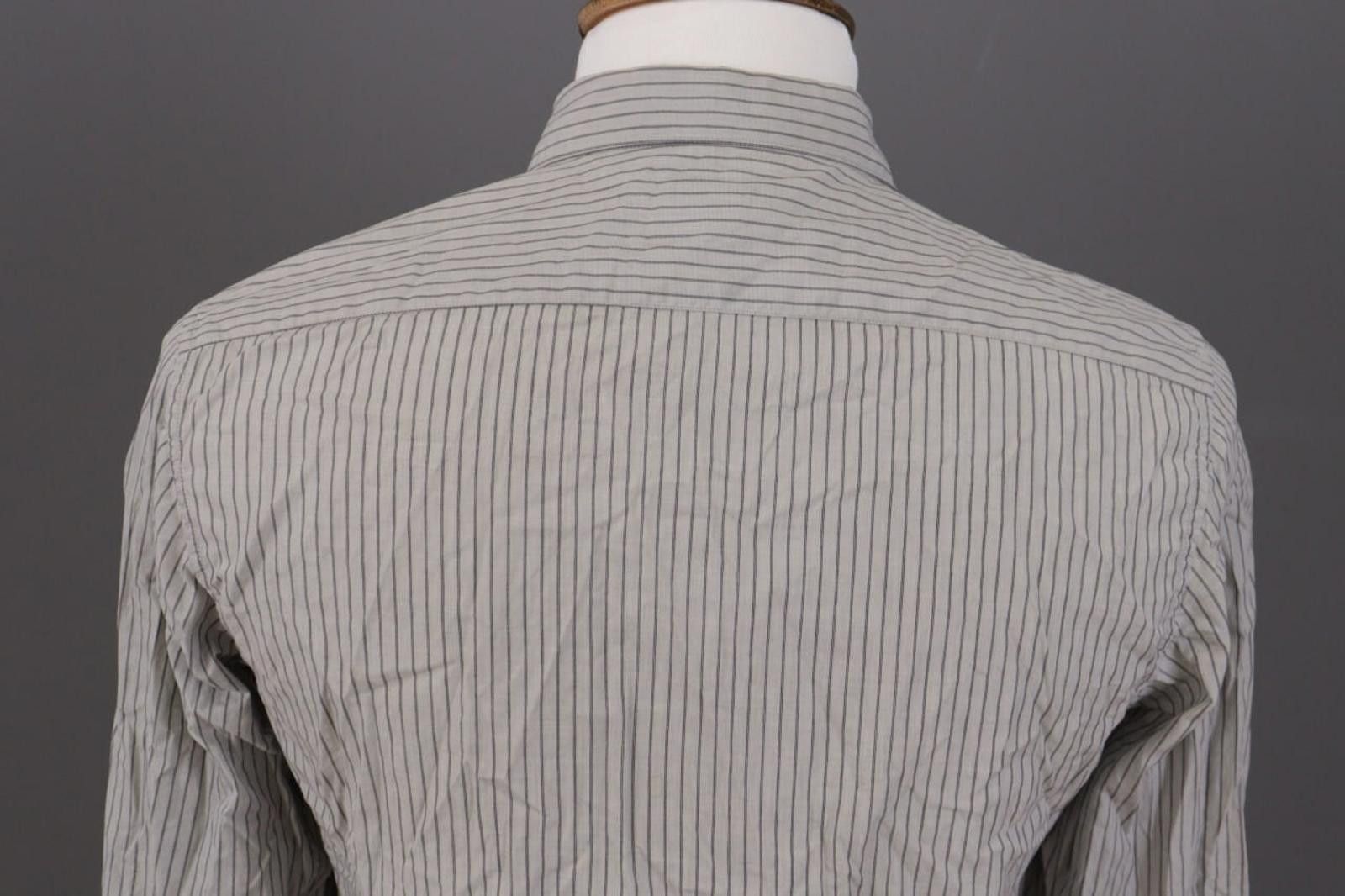 Designer Burberry London Gray Striped Button Down Shirt Size 39 Size US M / EU 48-50 / 2 - 7 Thumbnail