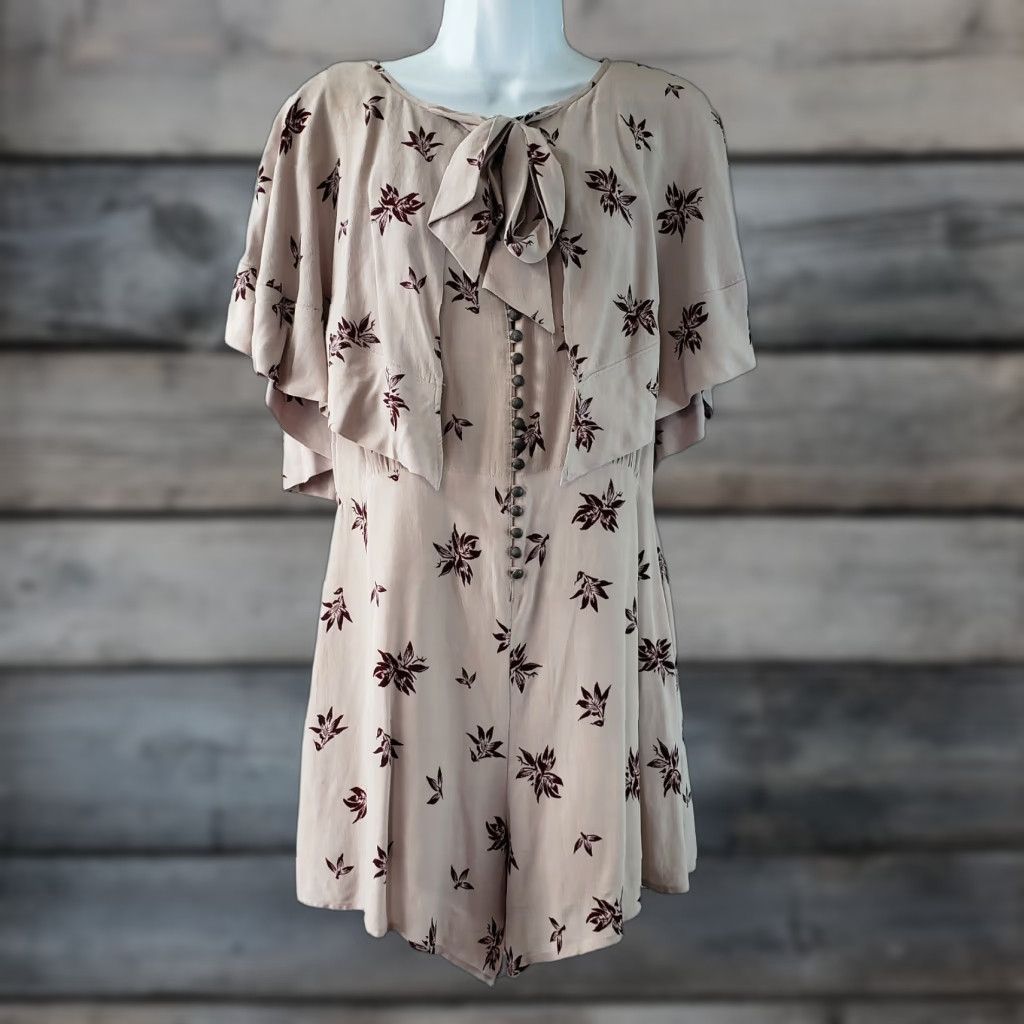 Free People Free People Romper Women's Stealing Kisses Purple Floral Rayon Blend S Small romper Size 28" / US 6 / IT 42 - 1 Thumbnail