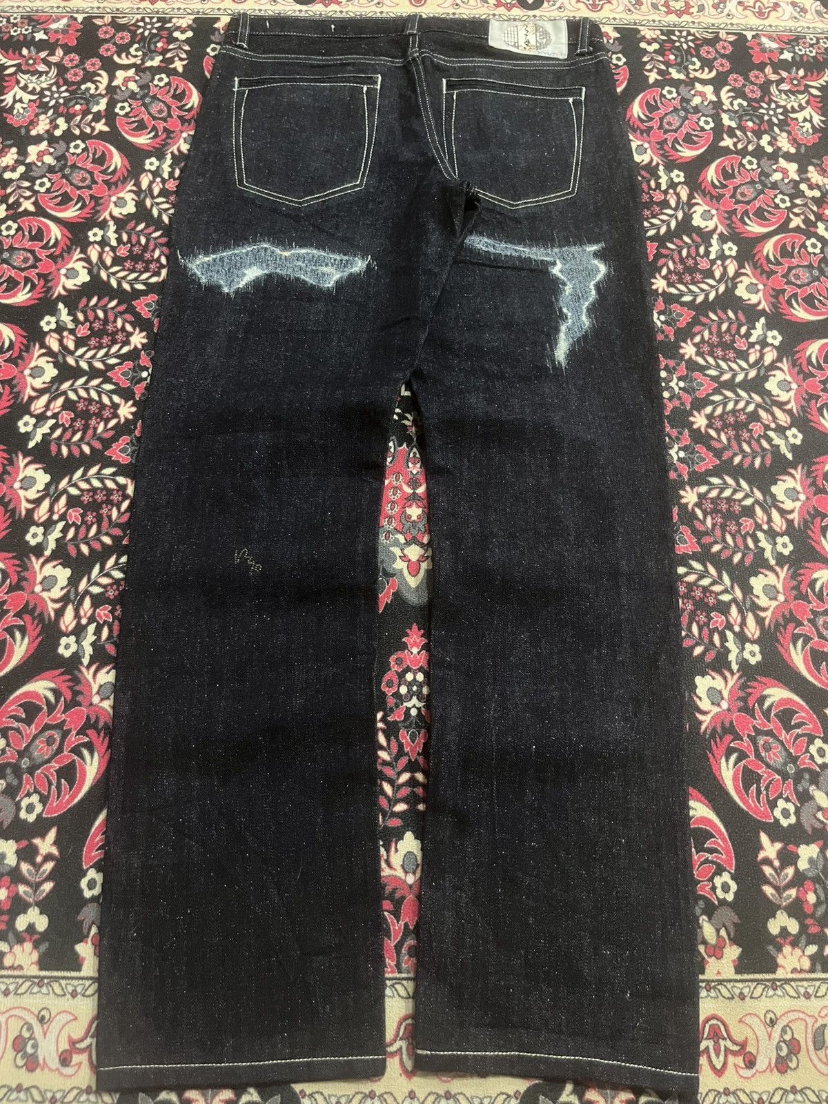 Kapital Vintage Japan Kyuten Okayama Dark Washed Sashiko Stitch Jean Size US 32 / EU 48 - 2 Thumbnail
