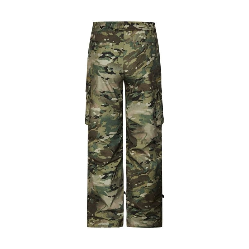utility skate hiphop baggy camo pleated pants
