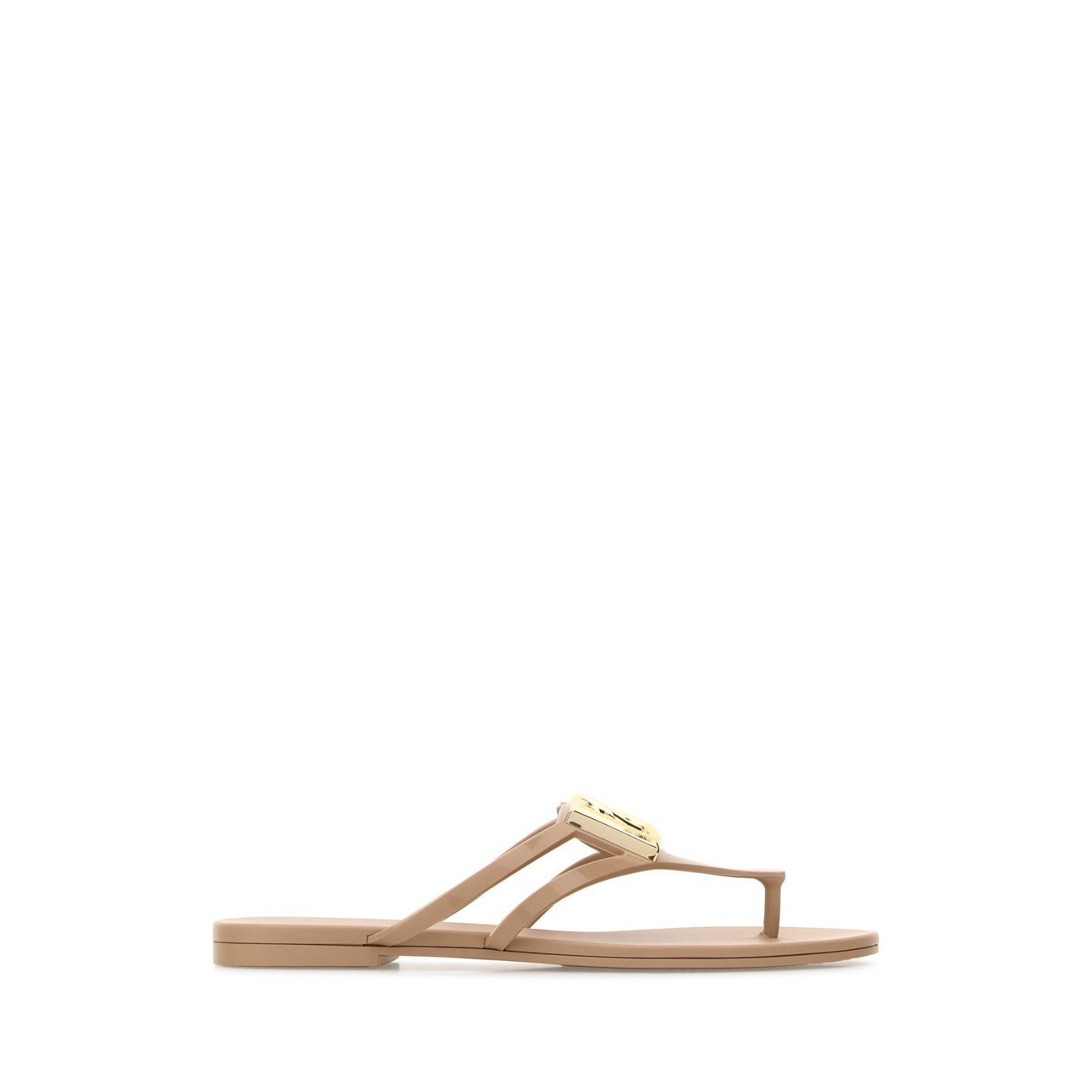 DOLCE&GABBANA Beige Rubber Thong Sandals New & Authentic (Wo