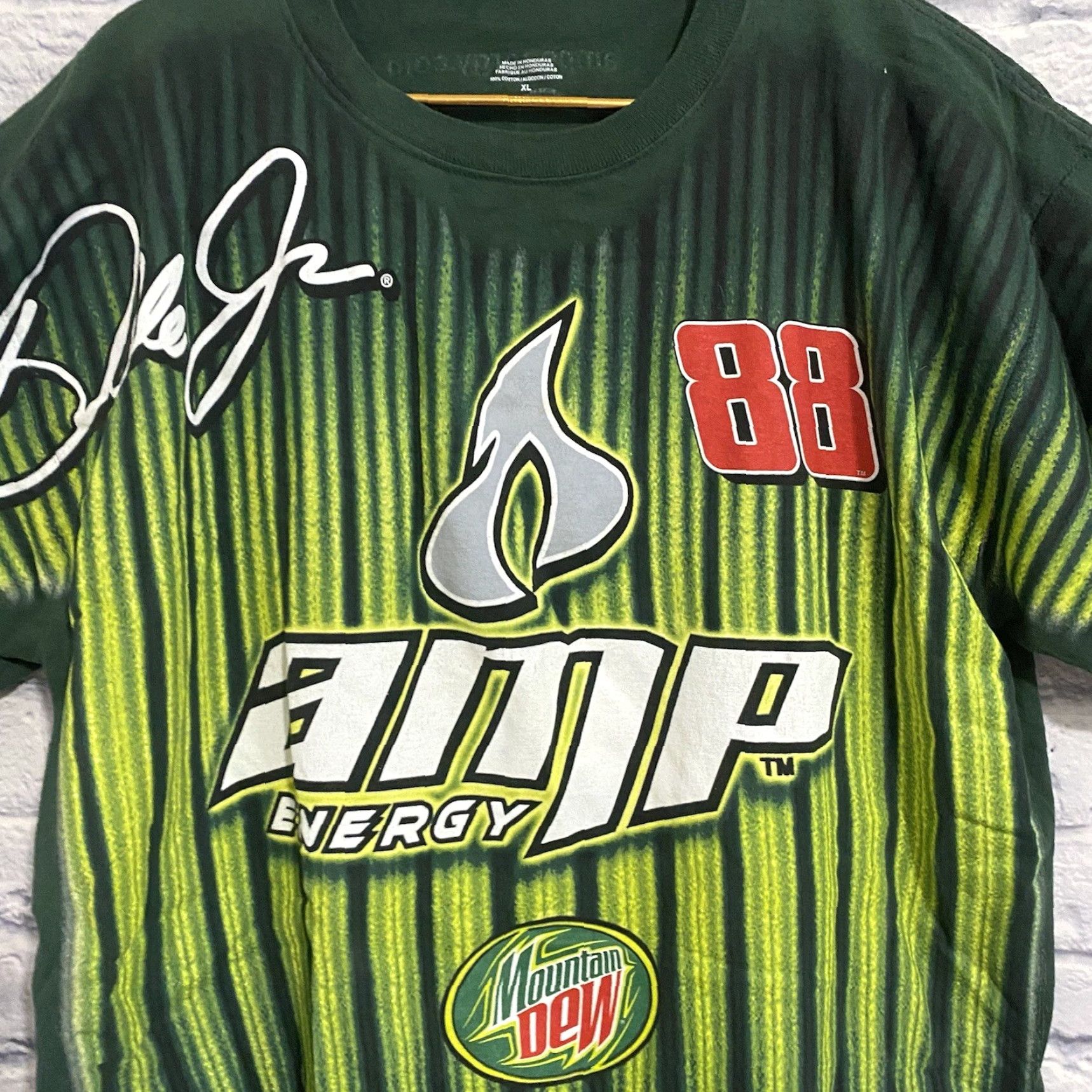 Chase Authentics Dale Earnhardt Jr Amp Energy Nascar Green All Over Shirt Men XL Short Sleeve Crew Neck T-Shirt Chase Authentics Logo Cars Racing Vintage: No Size US XL / EU 56 / 4 - 6 Thumbnail