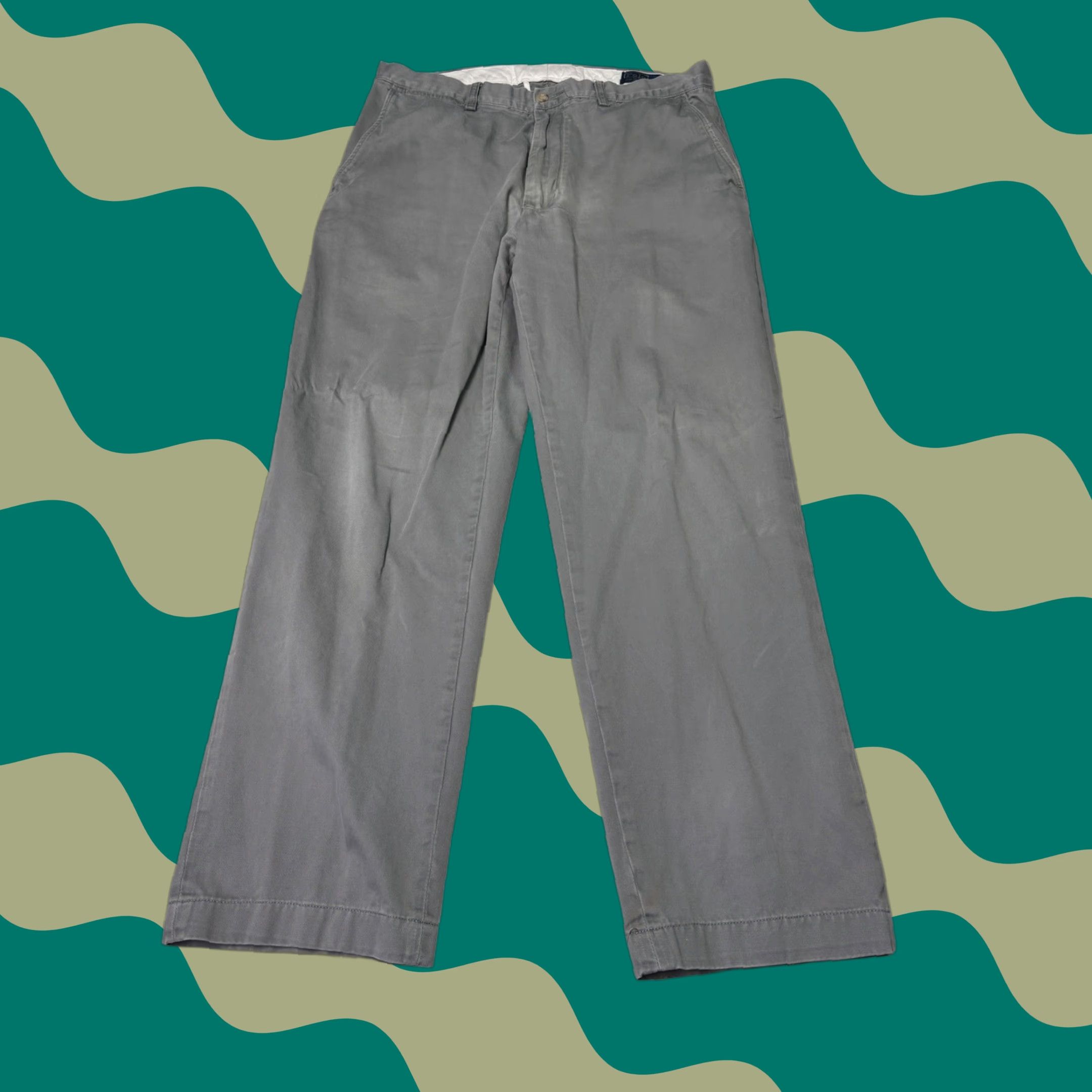 Polo Ralph Lauren VINTAGE Polo Ralph Lauren Prospect Pant Mens 35x30 Grey Chino Straight Size US S / EU 44-46 / 1 - 1 Thumbnail