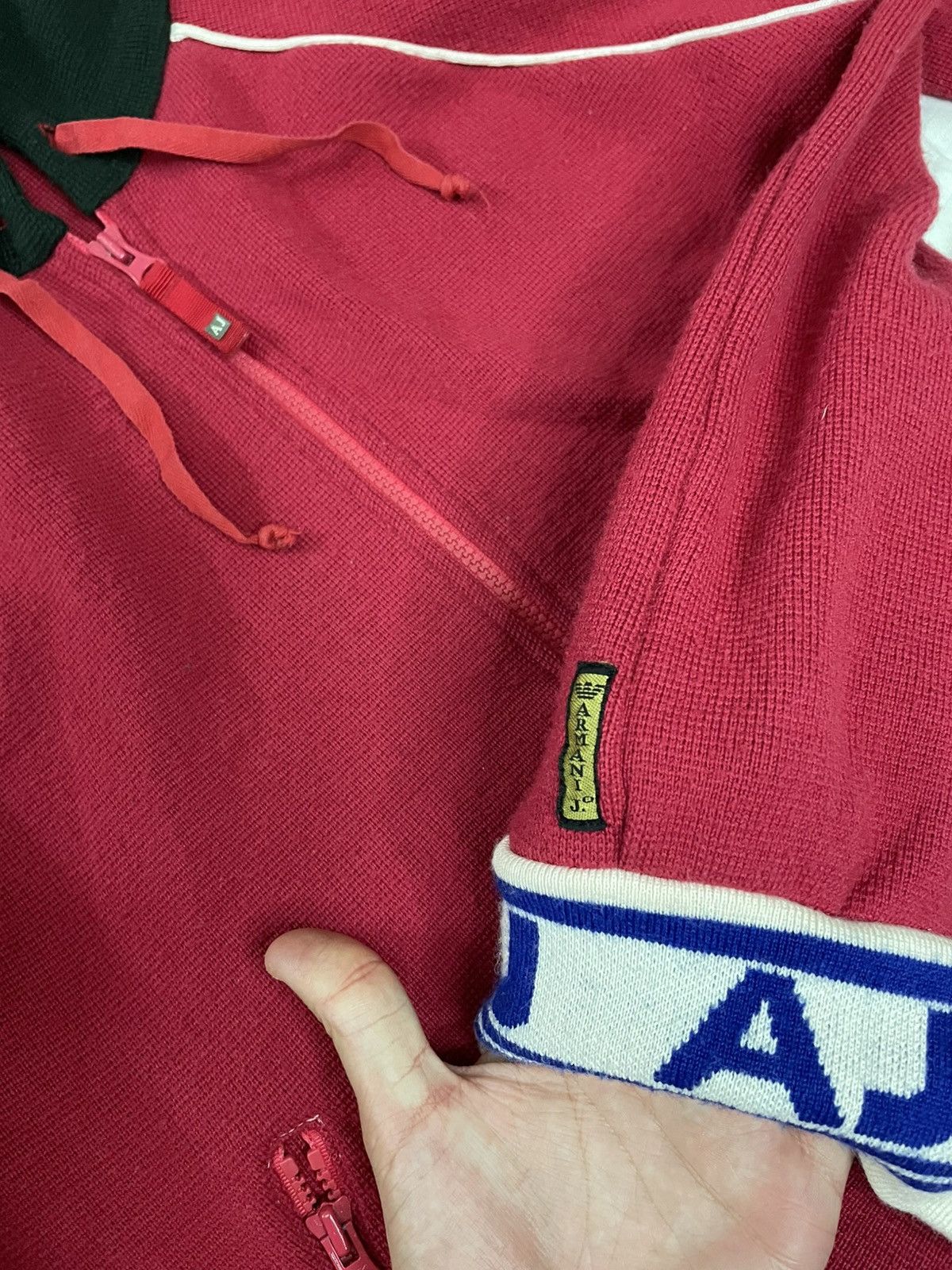 Armani Vintage Rare Archive Armani Jeans Knighted Zip Hoodie Size US L / EU 52-54 / 3 - 7 Thumbnail