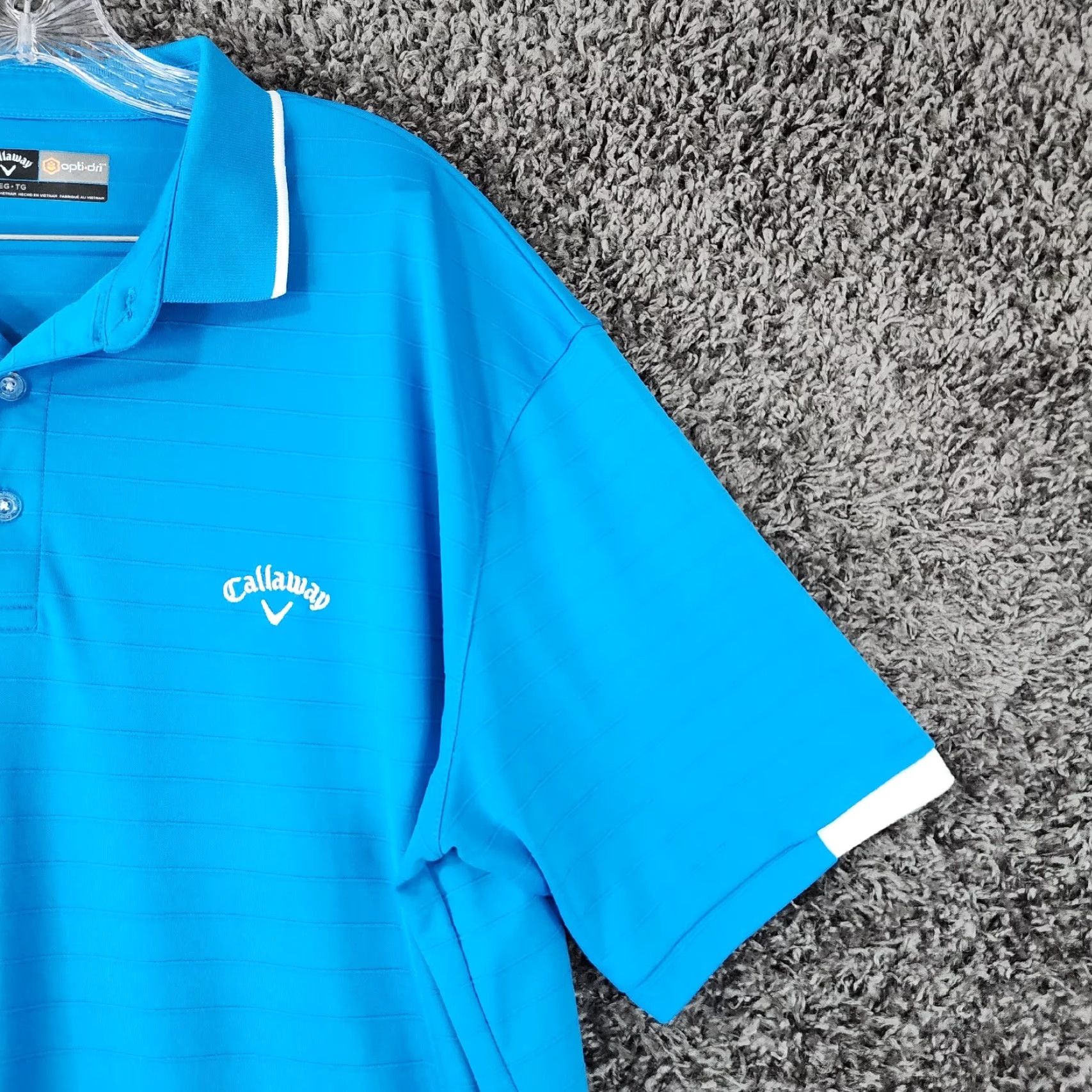 Callaway CALLAWAY Opti-Dri Blue Striped Golf Polo Short Sleeve Adult XL Mens Size US XL / EU 56 / 4 - 2 Thumbnail