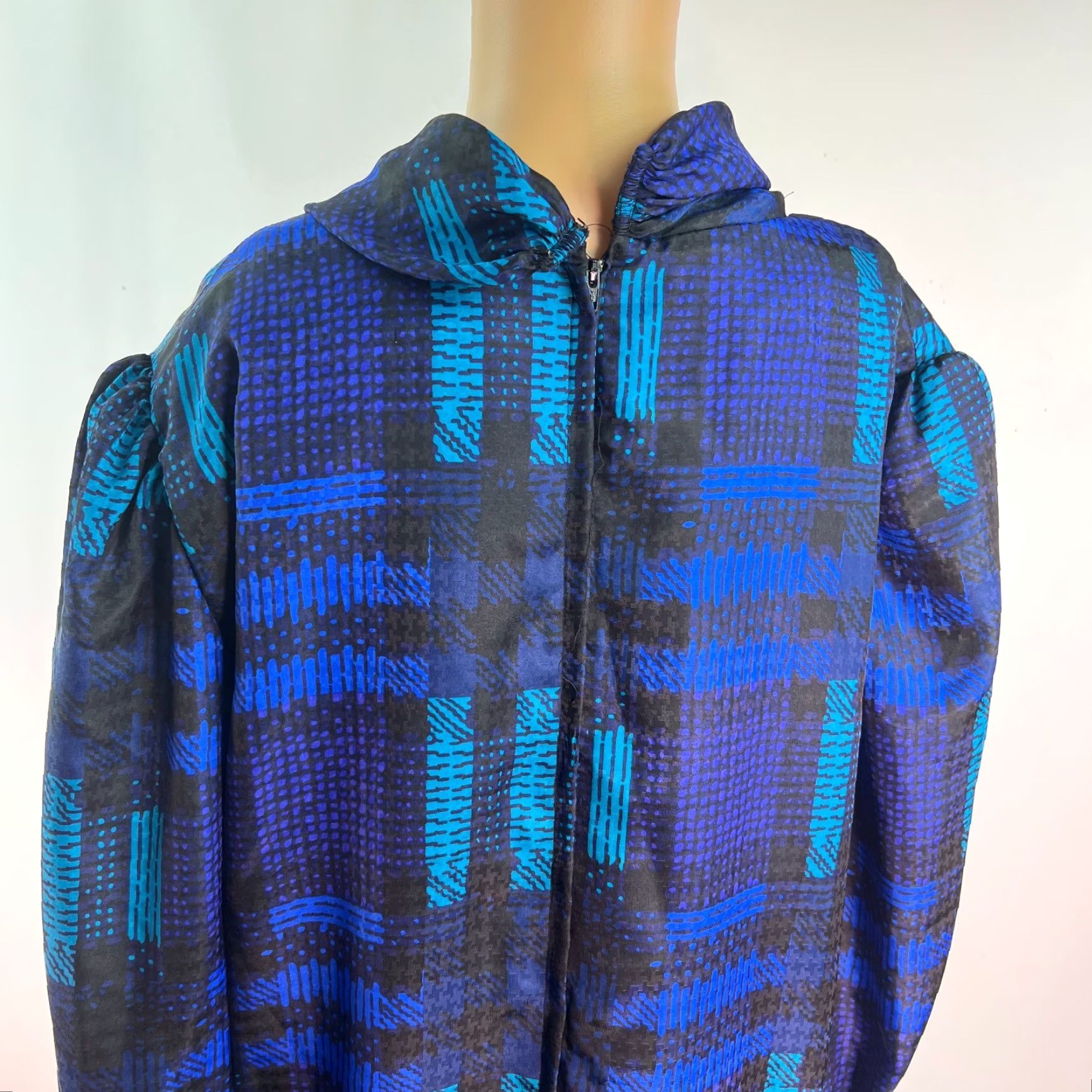Vintage VINTAGE Umba Dress Shift Plaid Puff Sleeve Blue Size 12 Women Size XL / US 12-14 / IT 48-50 - 3 Thumbnail