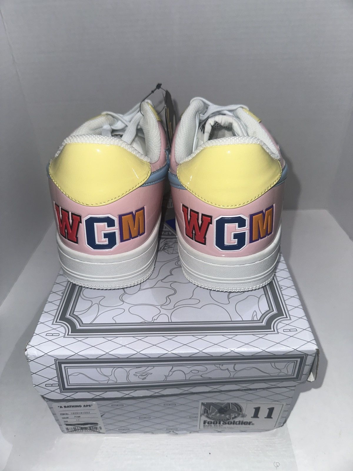 RARE! BAPE Cotton Candy/Easter Patent Shark Bapesta DS US11