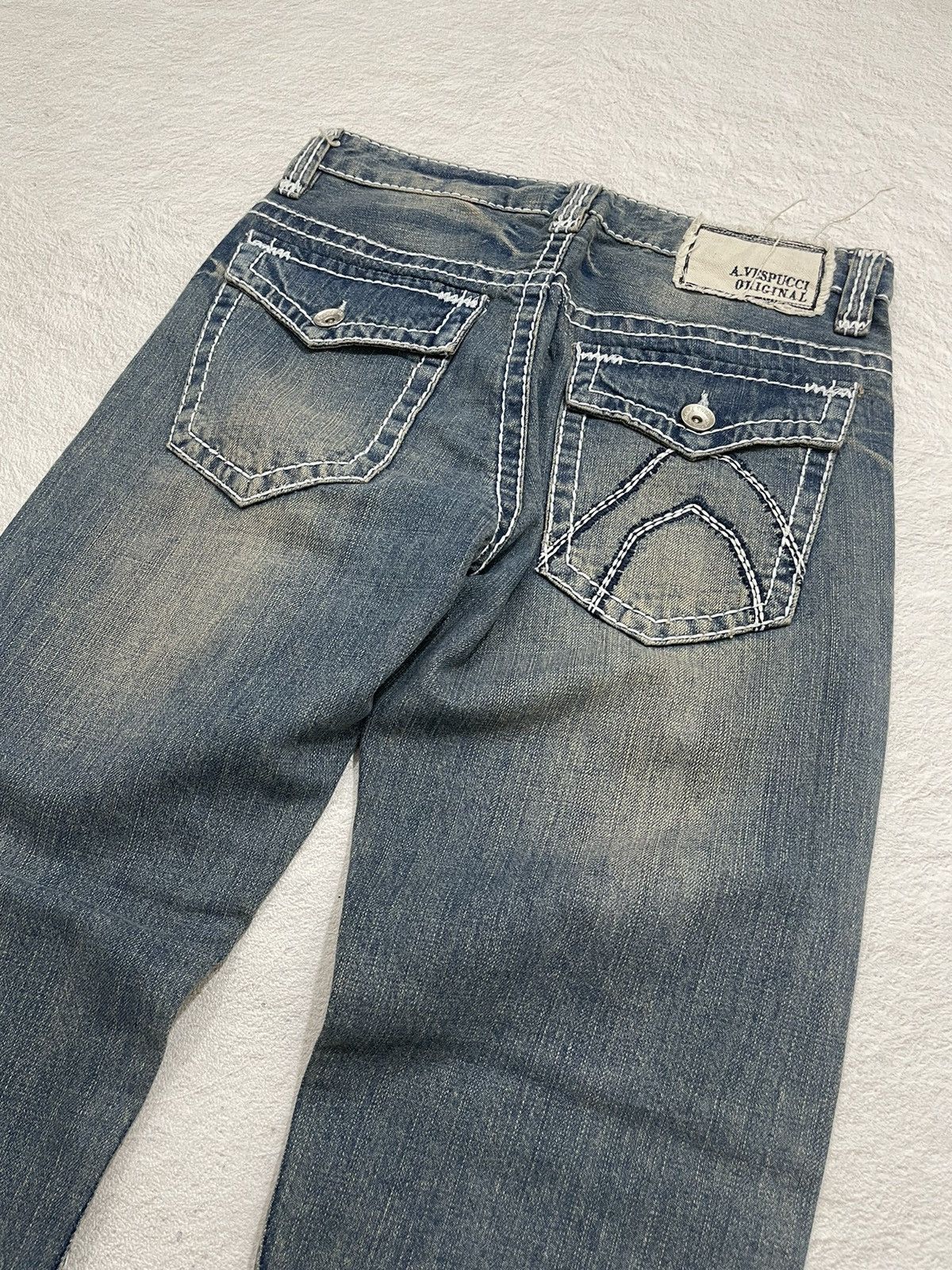 If Six Was Nine 2000s Amerigo Vespucci Faded Denim Size US 30 / EU 46 - 11 Thumbnail