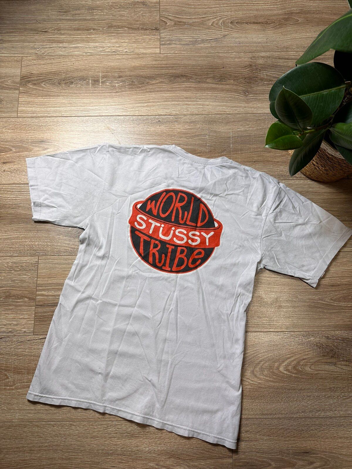 Pre-owned Stussy Trashed  World Tribe T Shirt In White