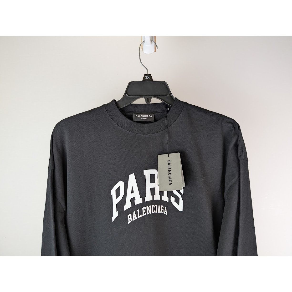 Balenciaga o1rshd1 Paris Vintage Jersey L/S T-Shirt in Black Size US L / EU 52-54 / 3 - 3 Thumbnail