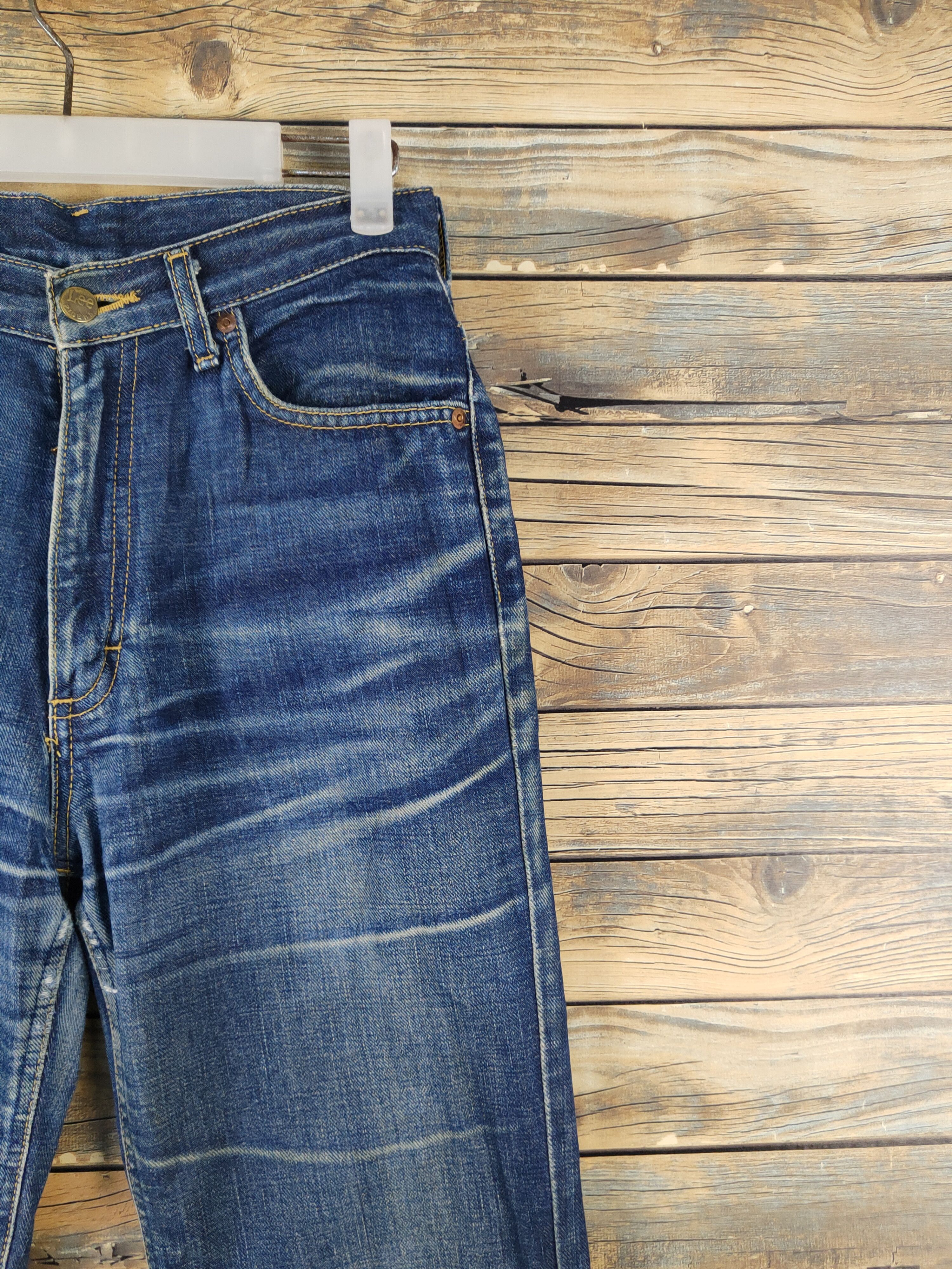 Lee × Vintage Miss Lee Dark Blue Distressed Ripped denim Jeans #W2069 Size 27" / US 4 / IT 40 - 5 Thumbnail