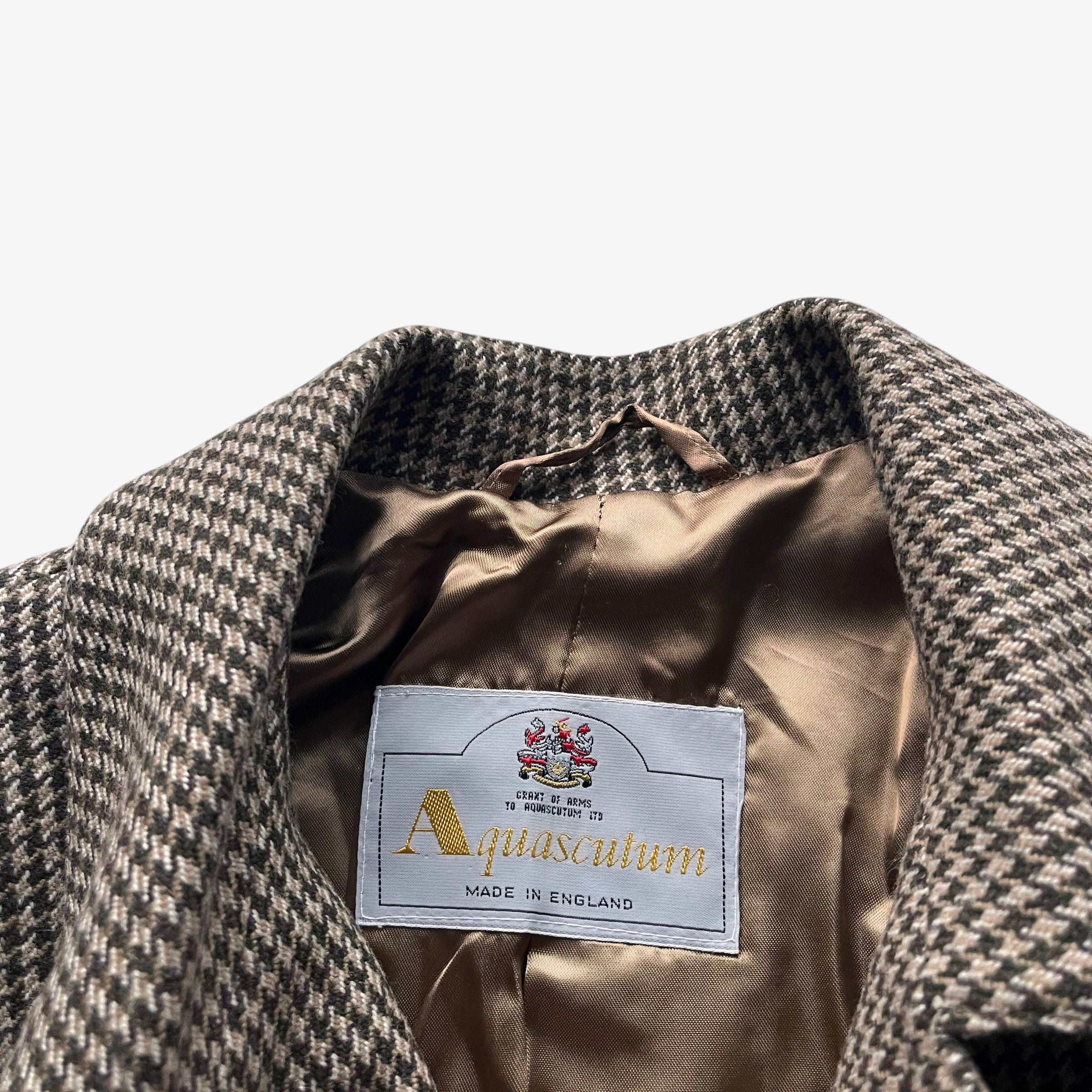 Aquascutum Vintage 80s Women's Aquascutum Houndstooth Check Wool Suit Size L / US 10 / IT 46 - 4 Thumbnail